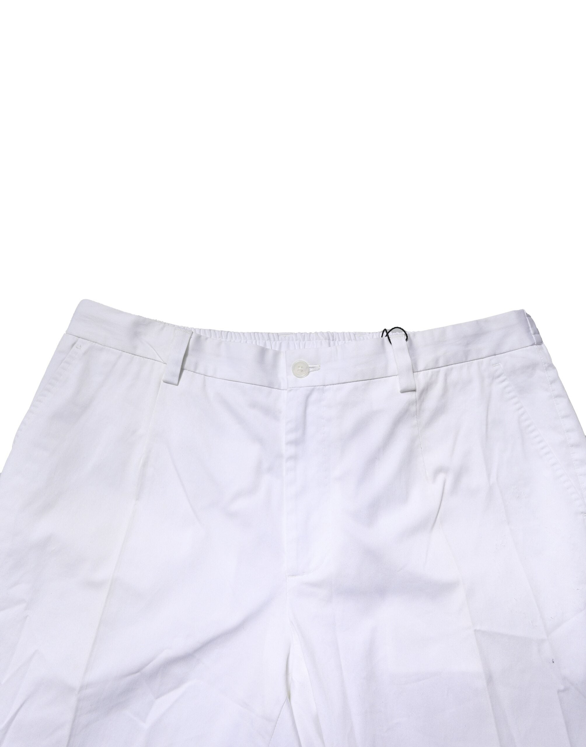 Vestido de algodón blanco Dolce & Gabbana Pantalones formales ajustados-5