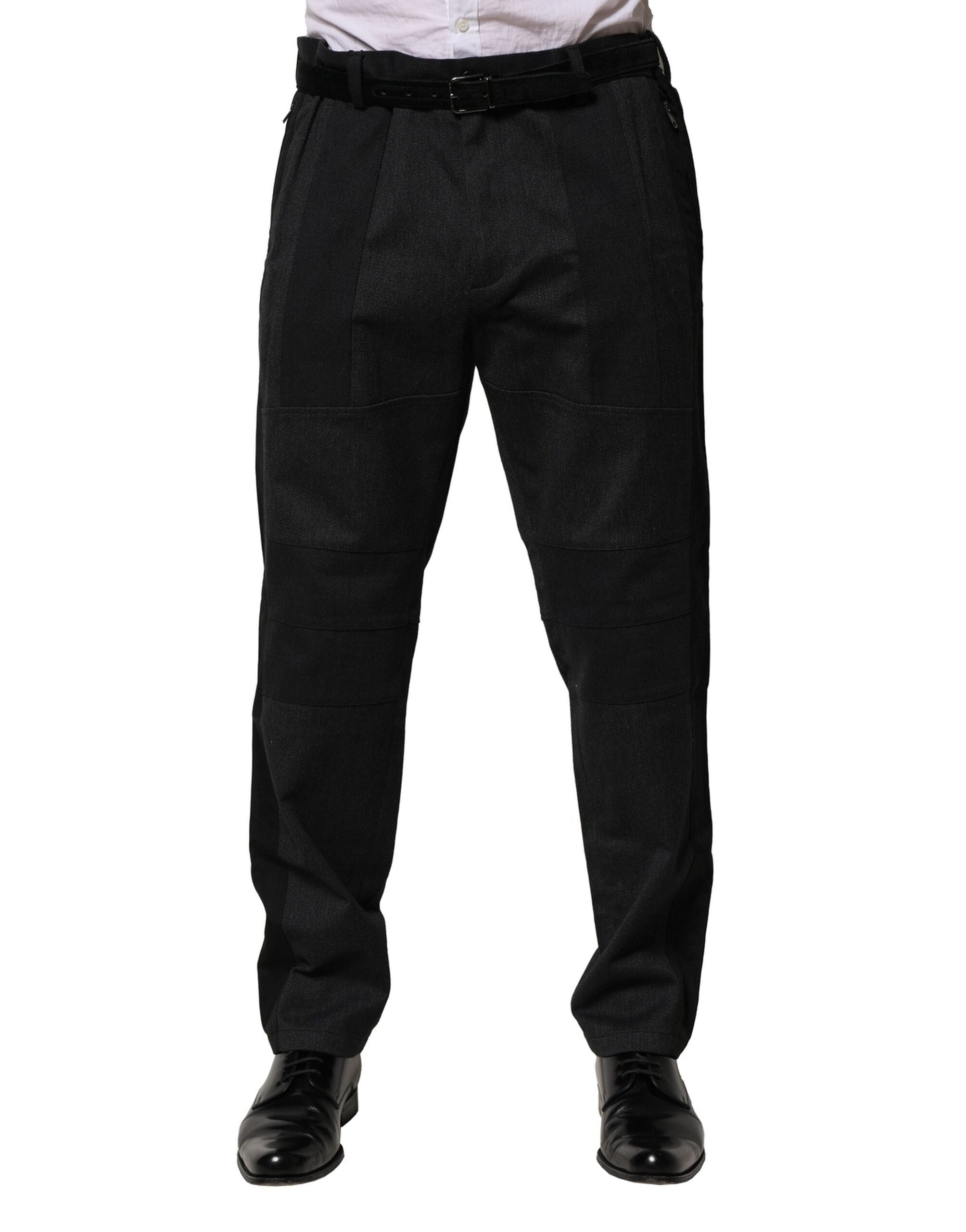 Vestido de algodón negro Dolce & Gabbana con pantalones formales ajustados-2