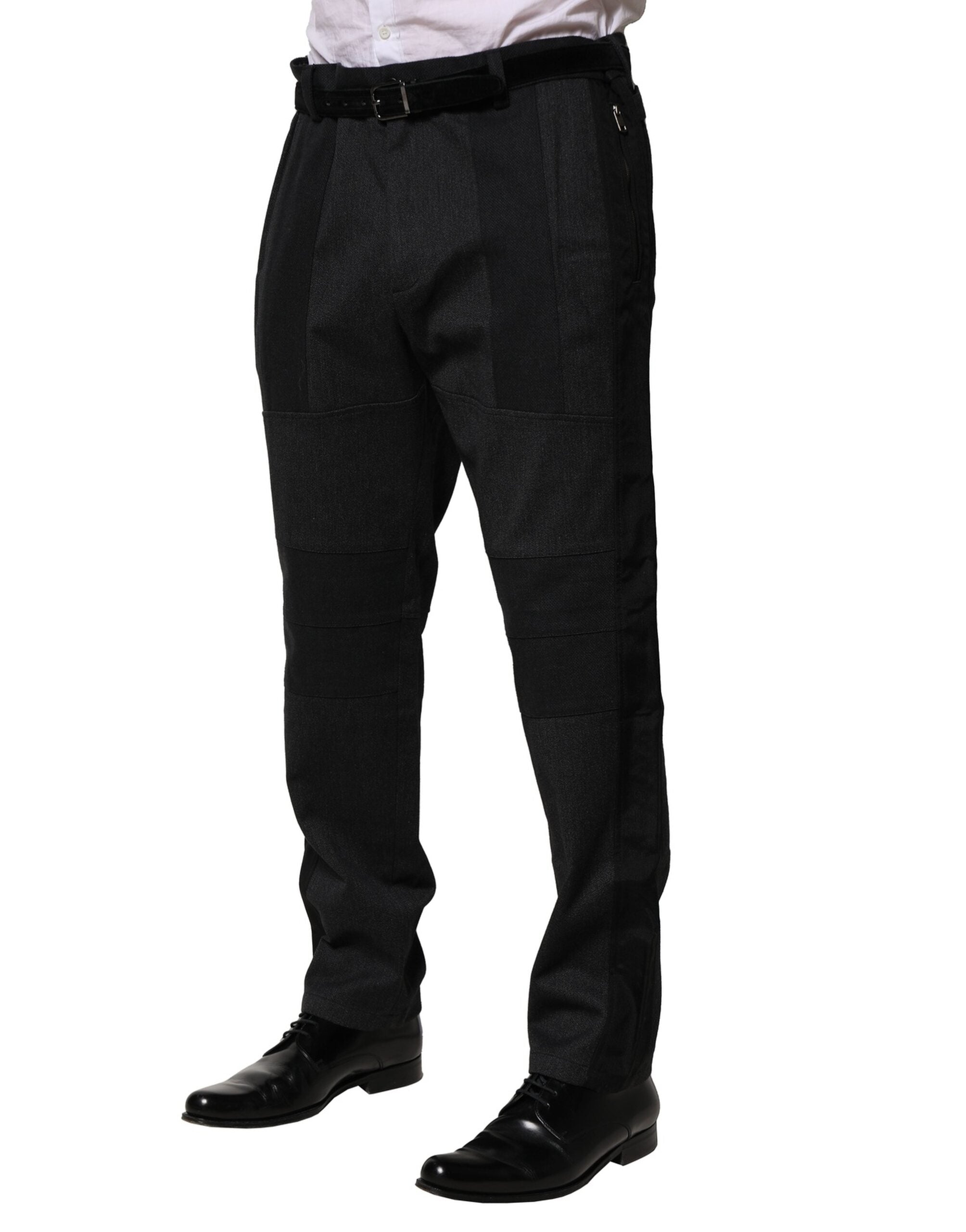 Vestido de algodón negro Dolce & Gabbana con pantalones formales ajustados-3