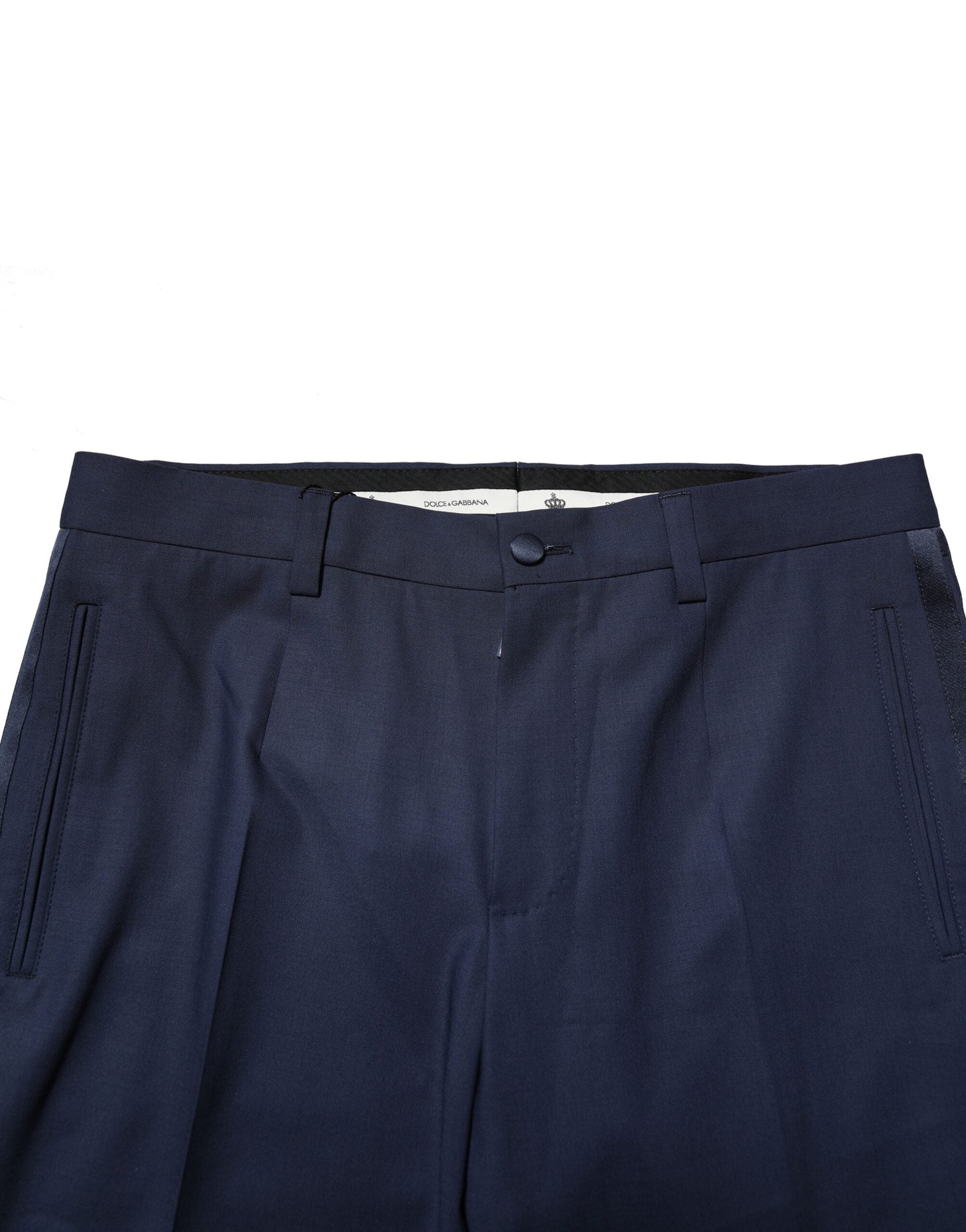 Dolce & Gabbana Vestido de lana azul oscuro Pantalón formal-5