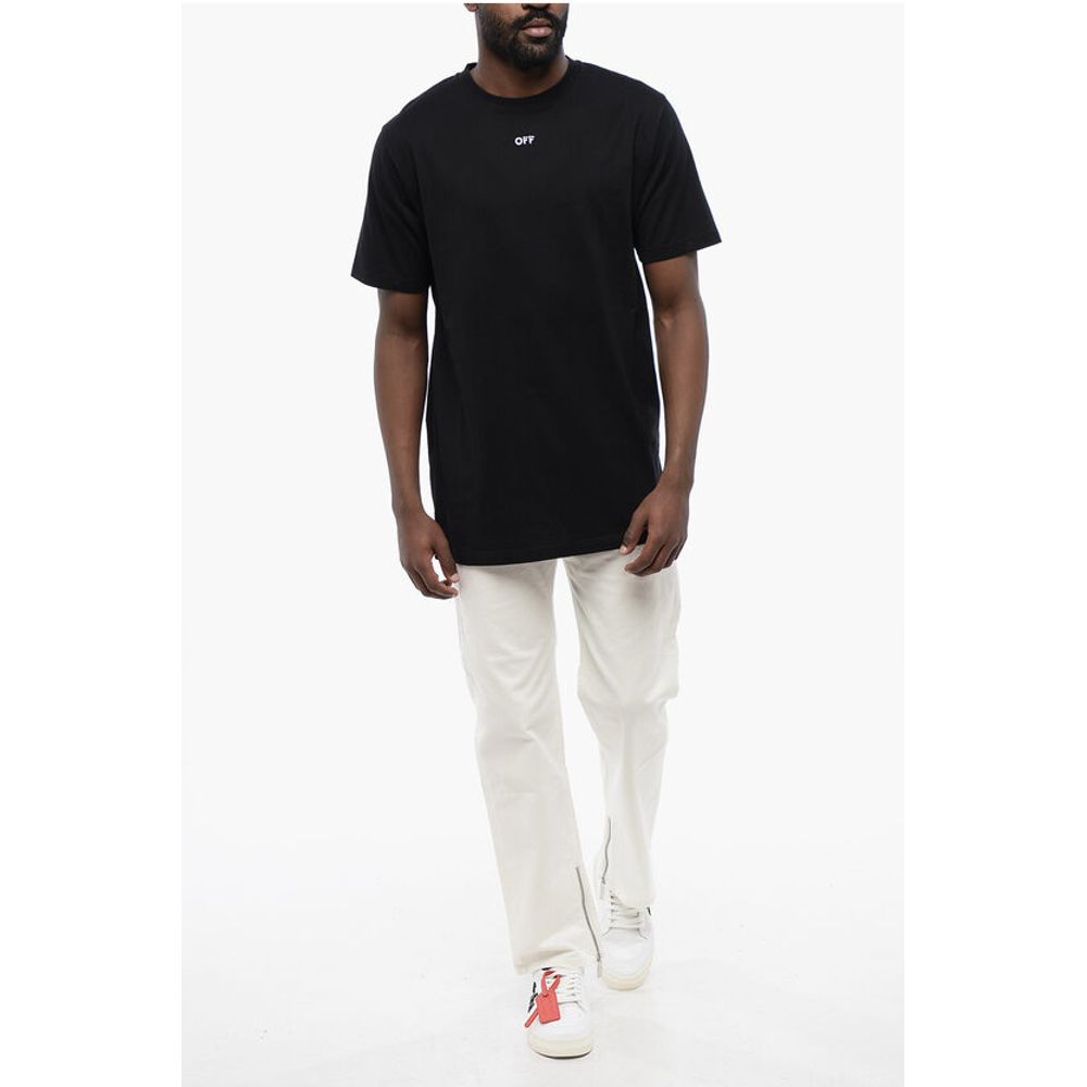 Off-White Black ARROW T-Shirt with round neck made of cotton-4