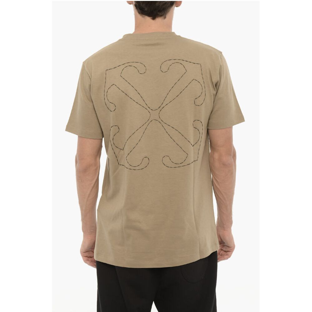 Off-White slim fit T-shirt with round neck and embroidered logo-2