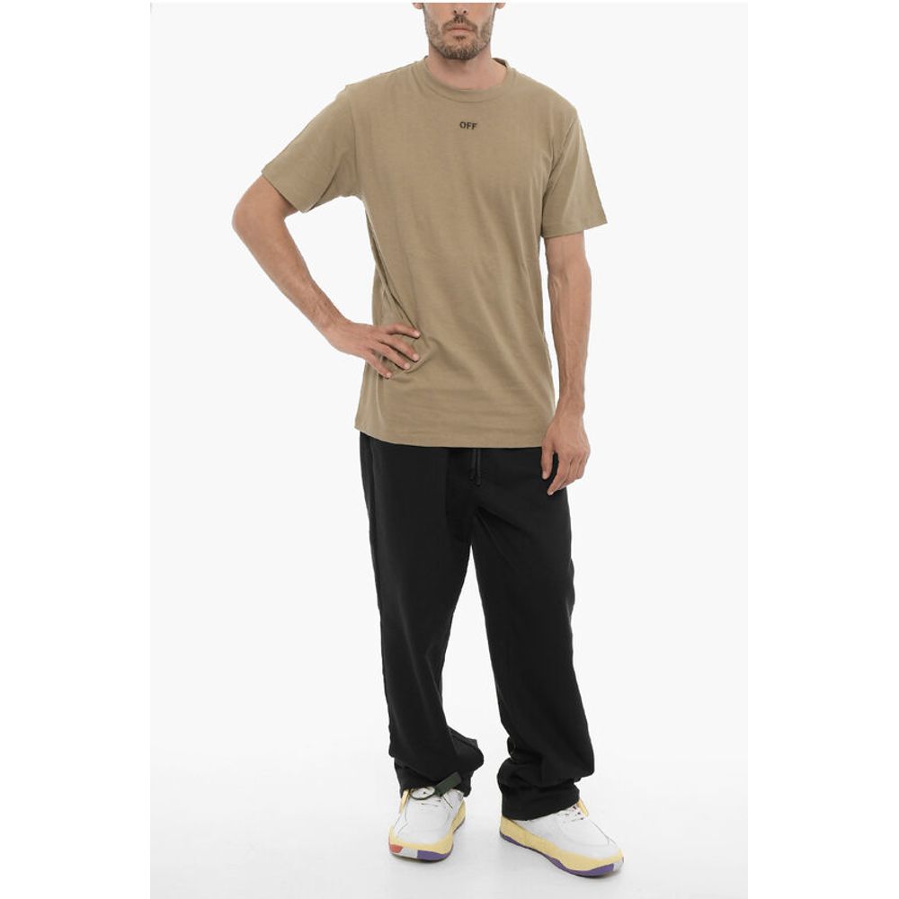 Off-White slim fit T-shirt with round neck and embroidered logo-4