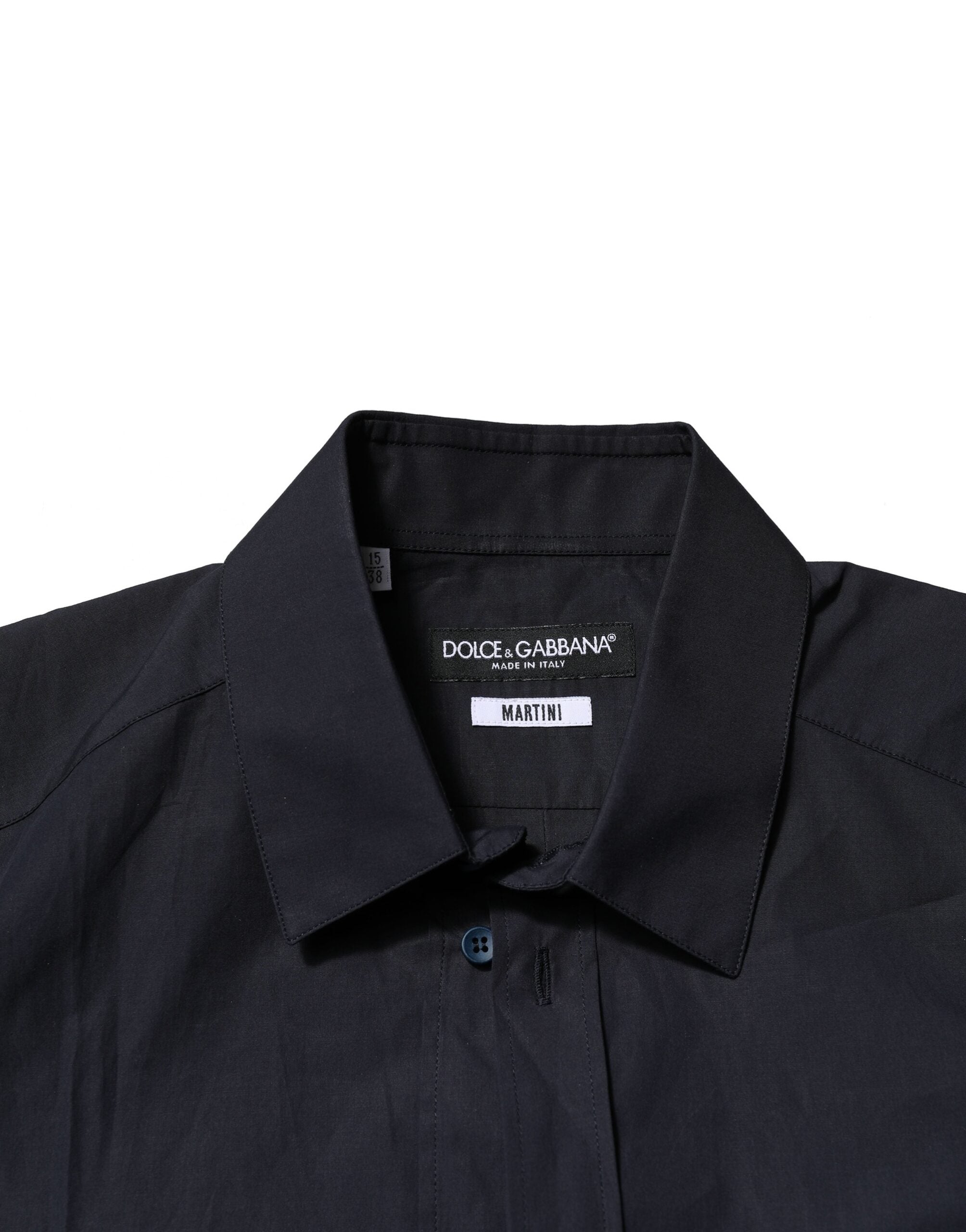 Dolce & Gabbana Dark Blue MARTINI Dress Formal Cotton Shirt-5