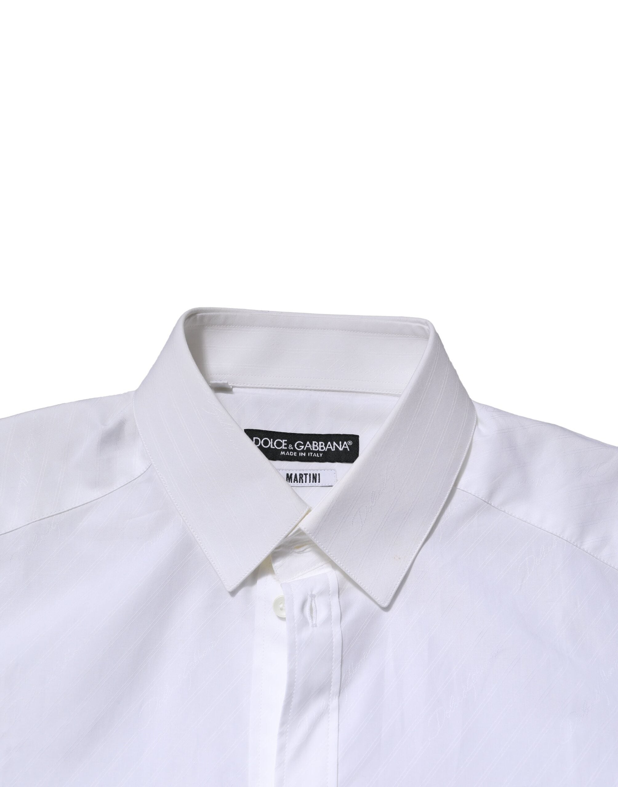 Dolce & Gabbana White MARTINI Long-Sleeved Dress Formal Shirt-5