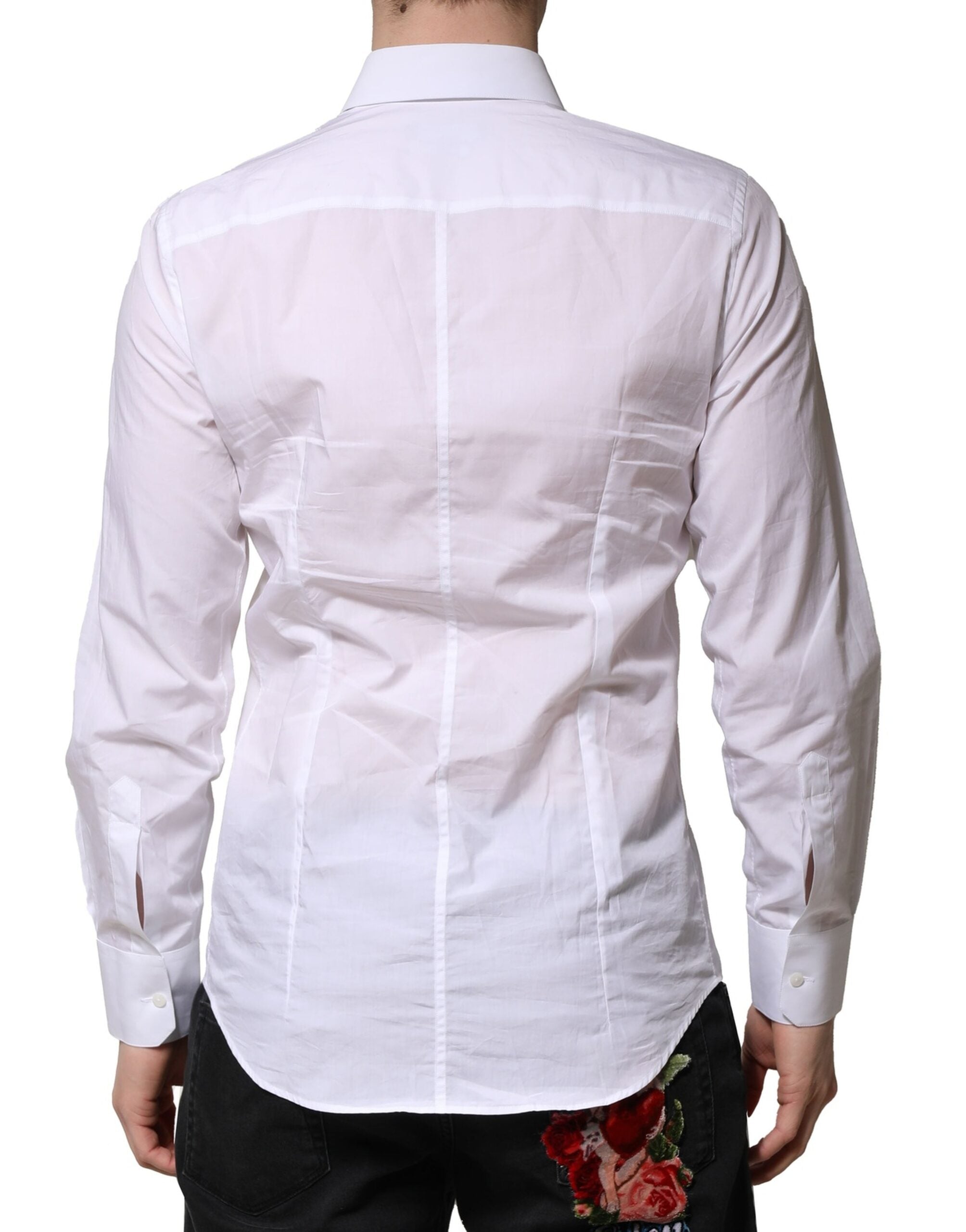 Dolce & Gabbana White MARTINI Long-Sleeved Men's Formal Shirt-4