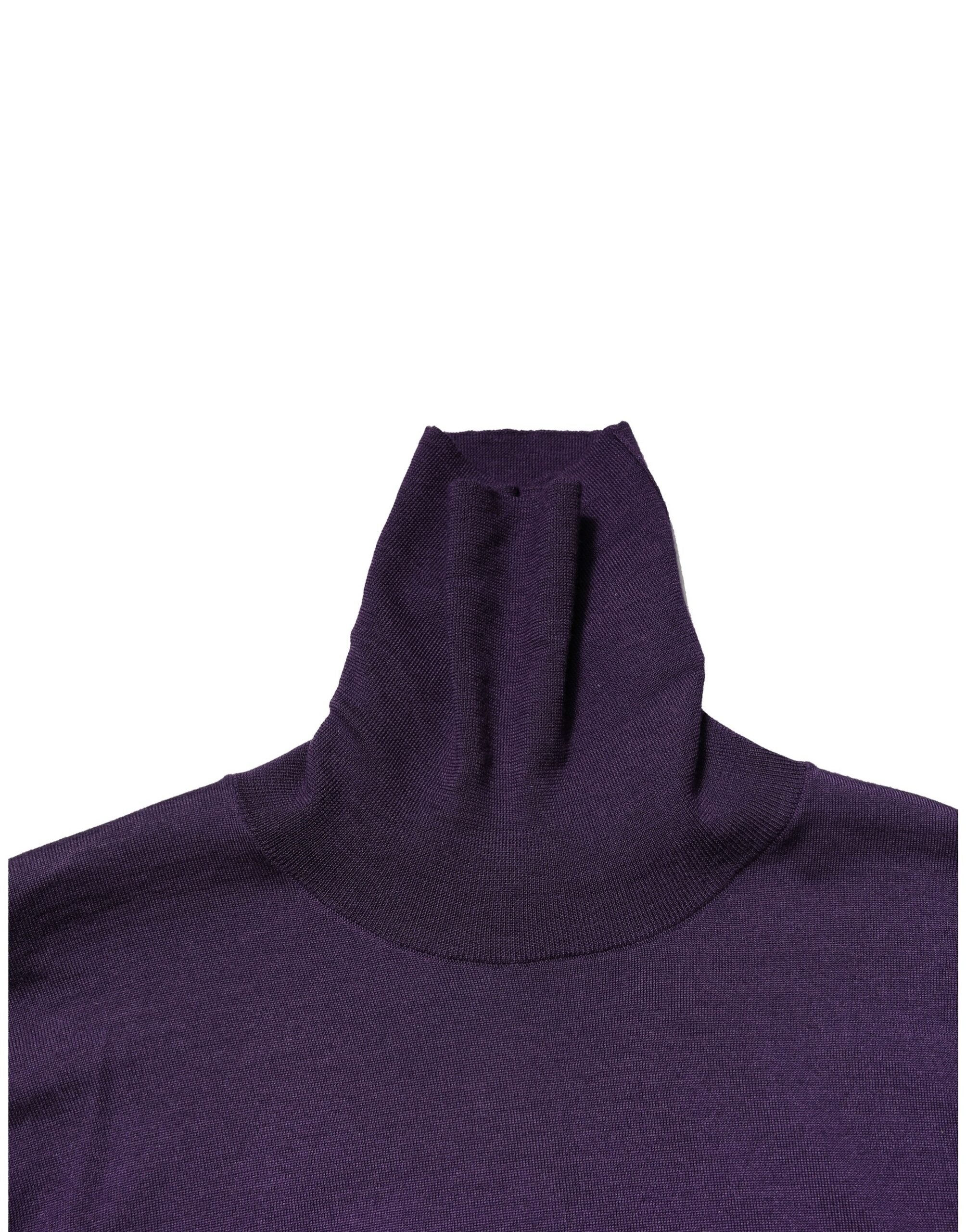 Dolce & Gabbana Purple Cashmere Turtleneck Sweater-5