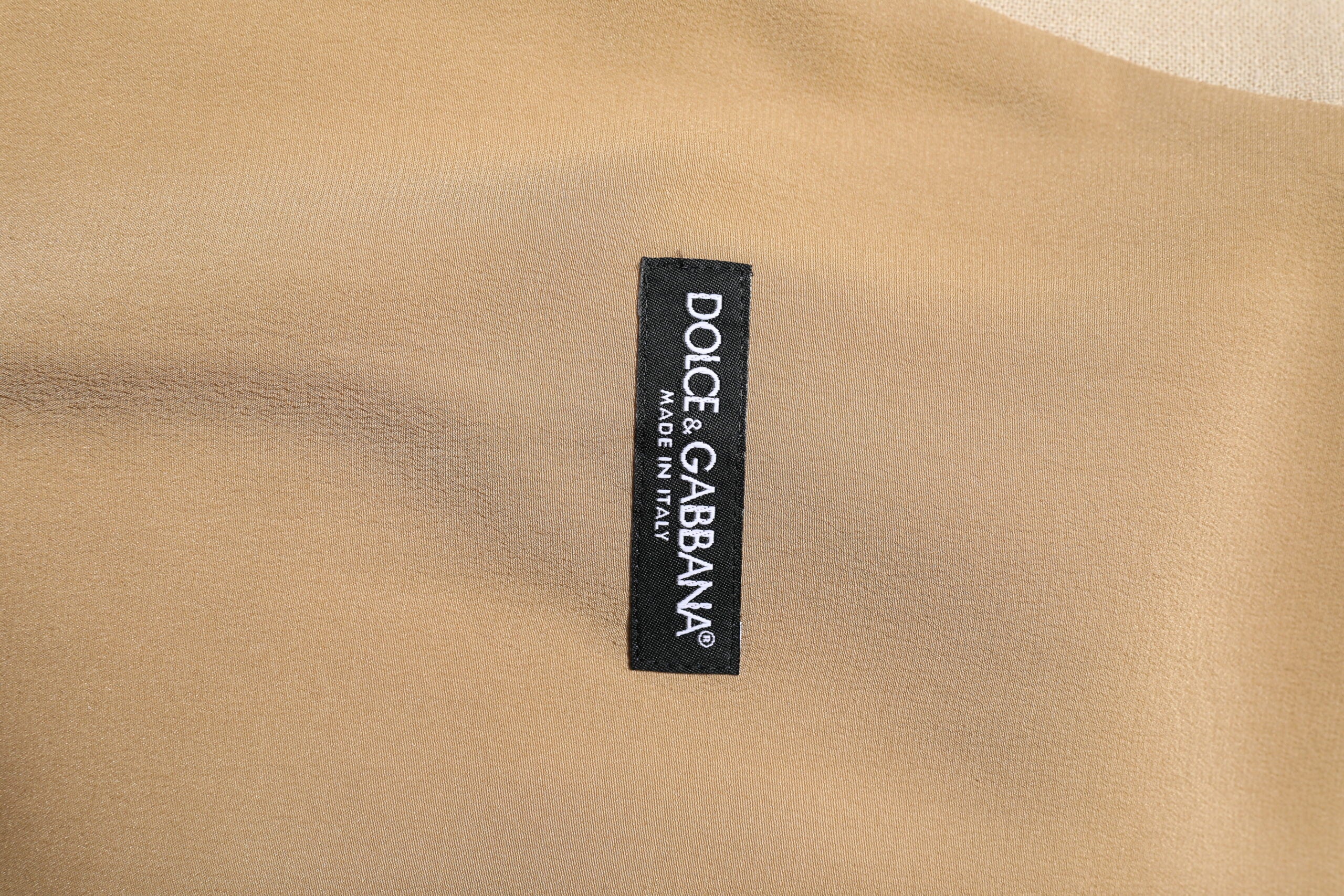 Dolce & Gabbana Beige Leinen Kleid Formal Männer Weste Weste-6
