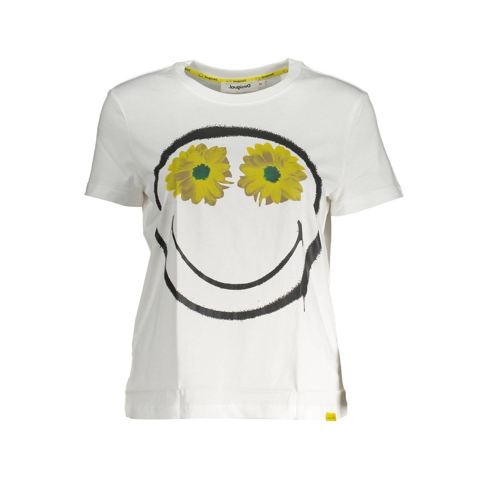 Desigual Baumwoll-T-Shirt in Weiß