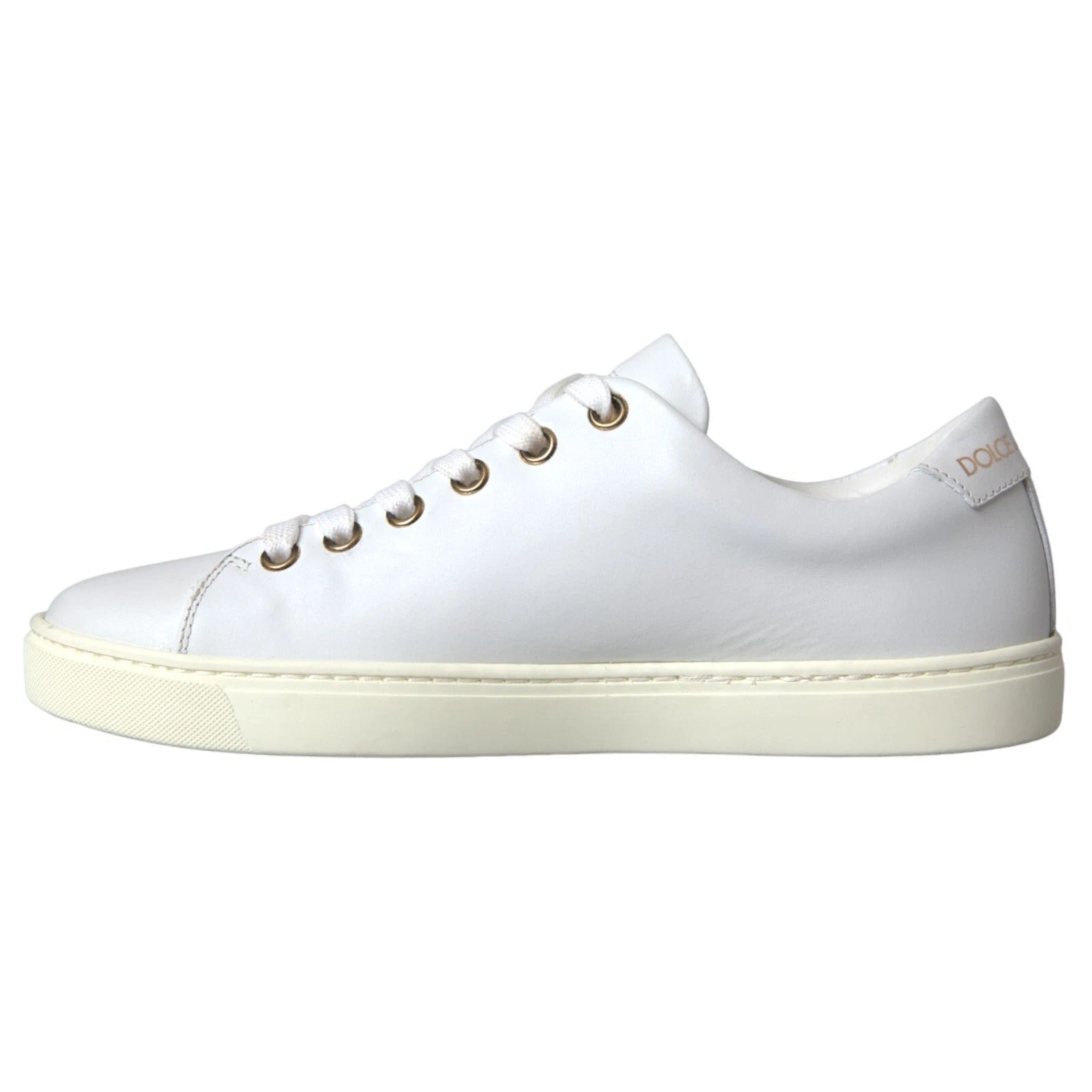 Dolce & Gabbana Weiß Leder Gold Rot Herz Turnschuhe Schuhe-5