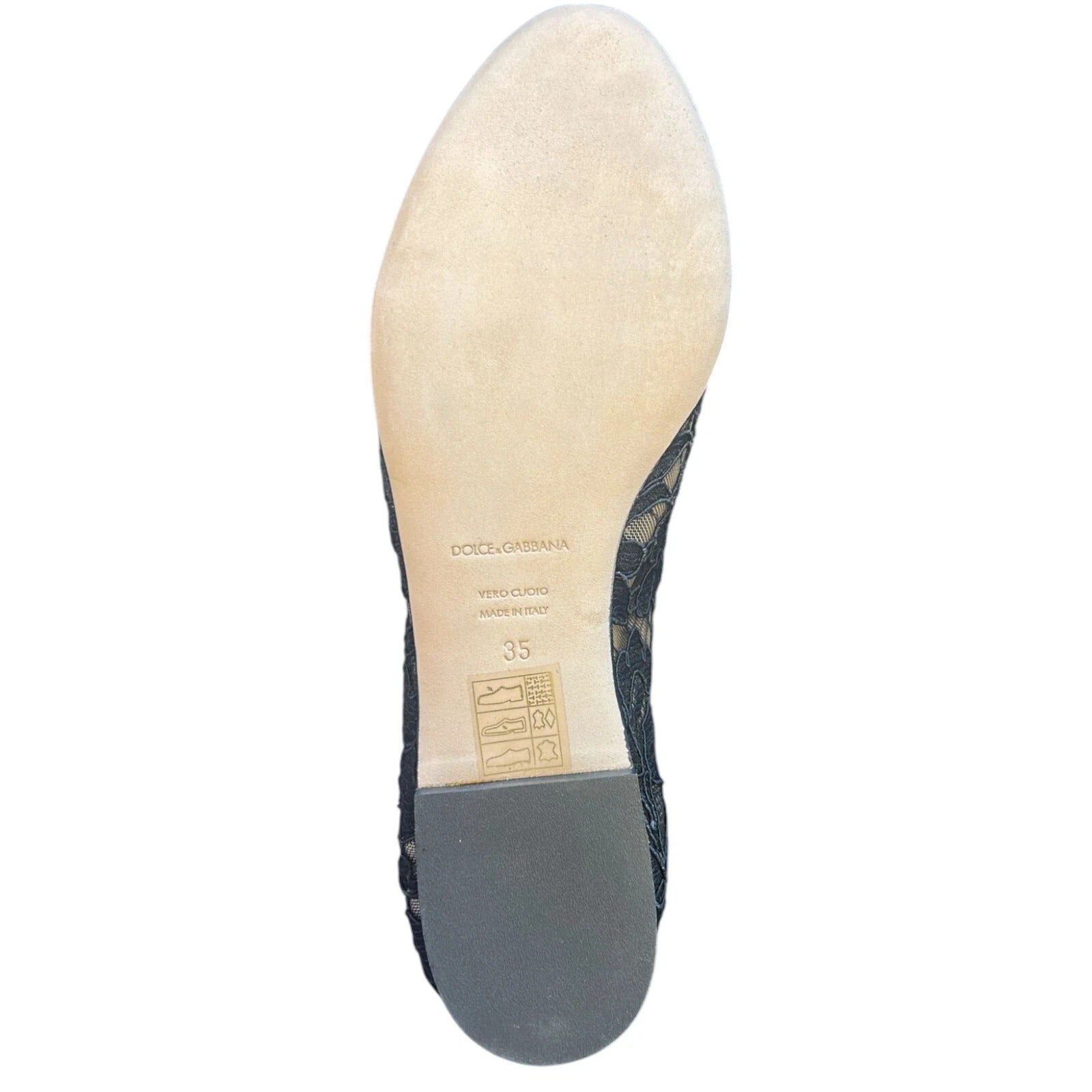 Dolce & Gabbana Black Lace Crystal Ballet Flats Loafers-6