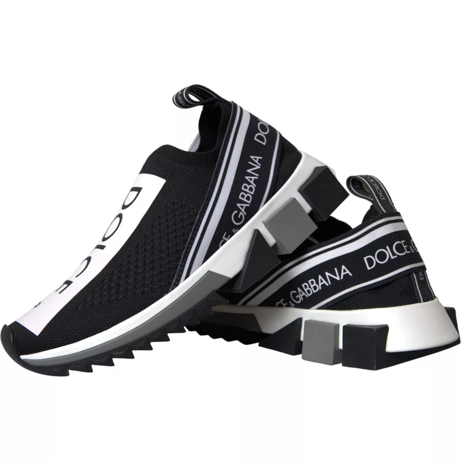 Zapatillas deportivas Sorrento sin cordones en blanco y negro de Dolce & Gabbana-3