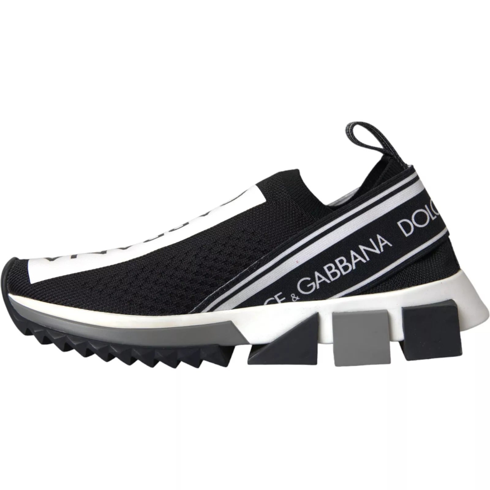 Zapatillas deportivas Sorrento sin cordones en blanco y negro de Dolce & Gabbana-4