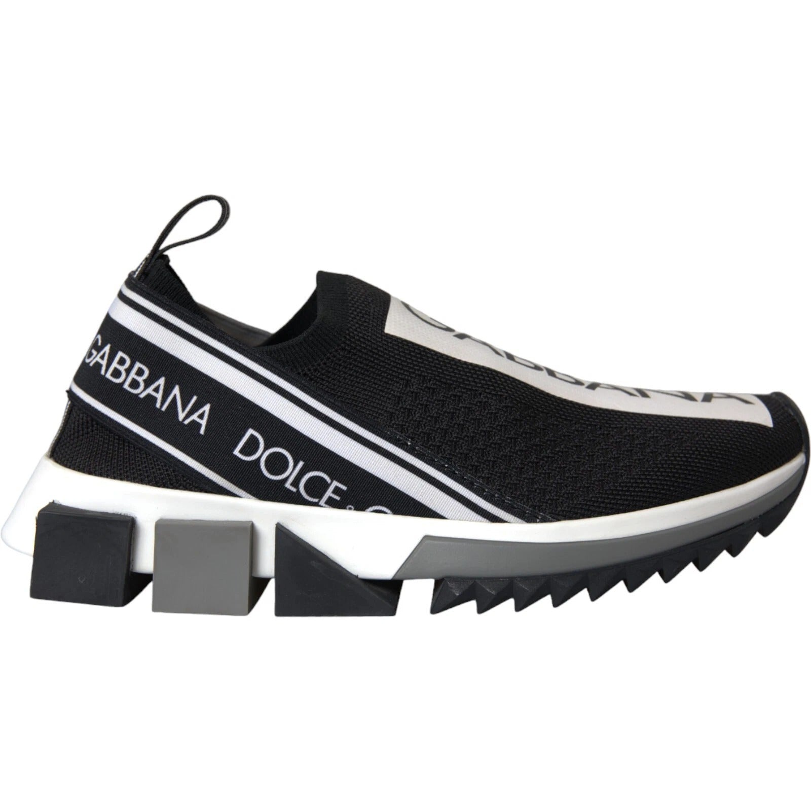 Zapatillas deportivas Sorrento sin cordones en blanco y negro de Dolce & Gabbana-1