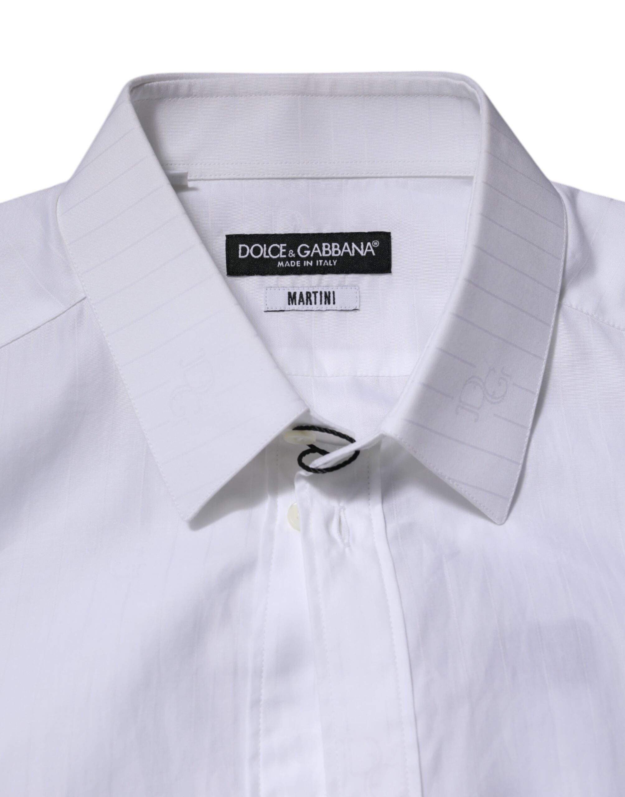 Dolce & Gabbana White Long-Sleeve Cotton Shirt MARTINI Formal-5