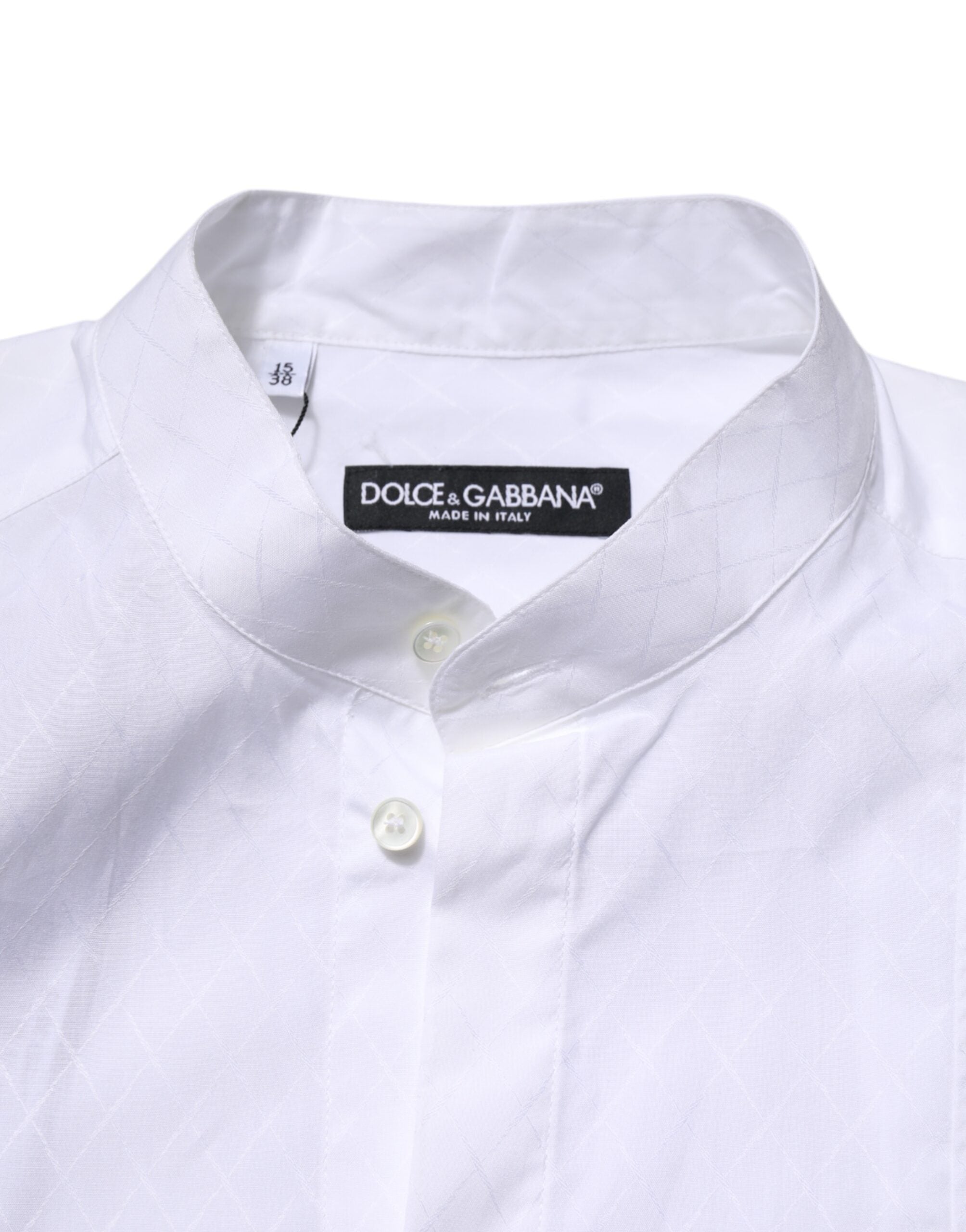 Dolce & Gabbana white cotton shirt with long and slim sleeves for formal occasions-5