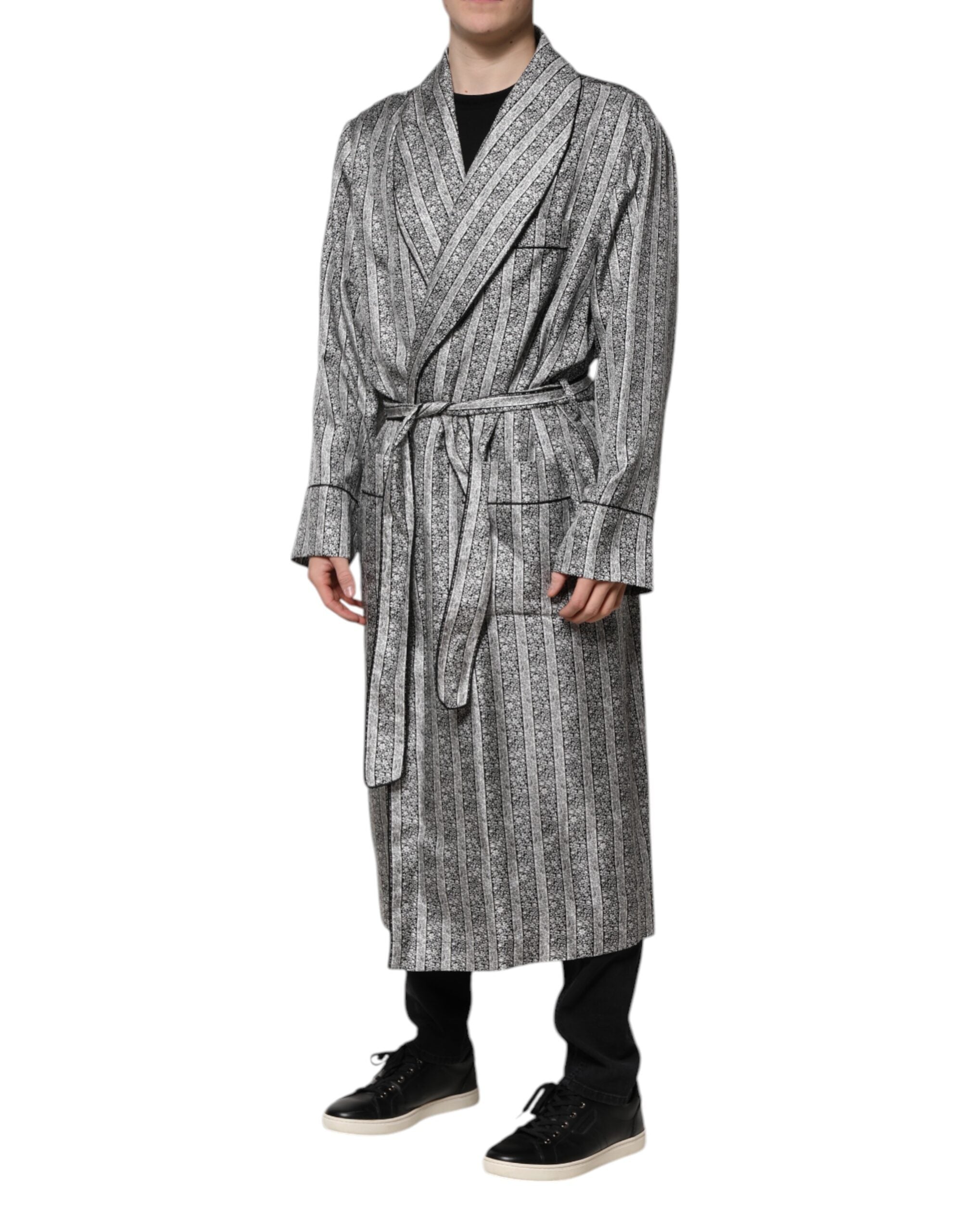 Dolce & Gabbana Multicolor Floral Robe Mantel Wickeljacke-3