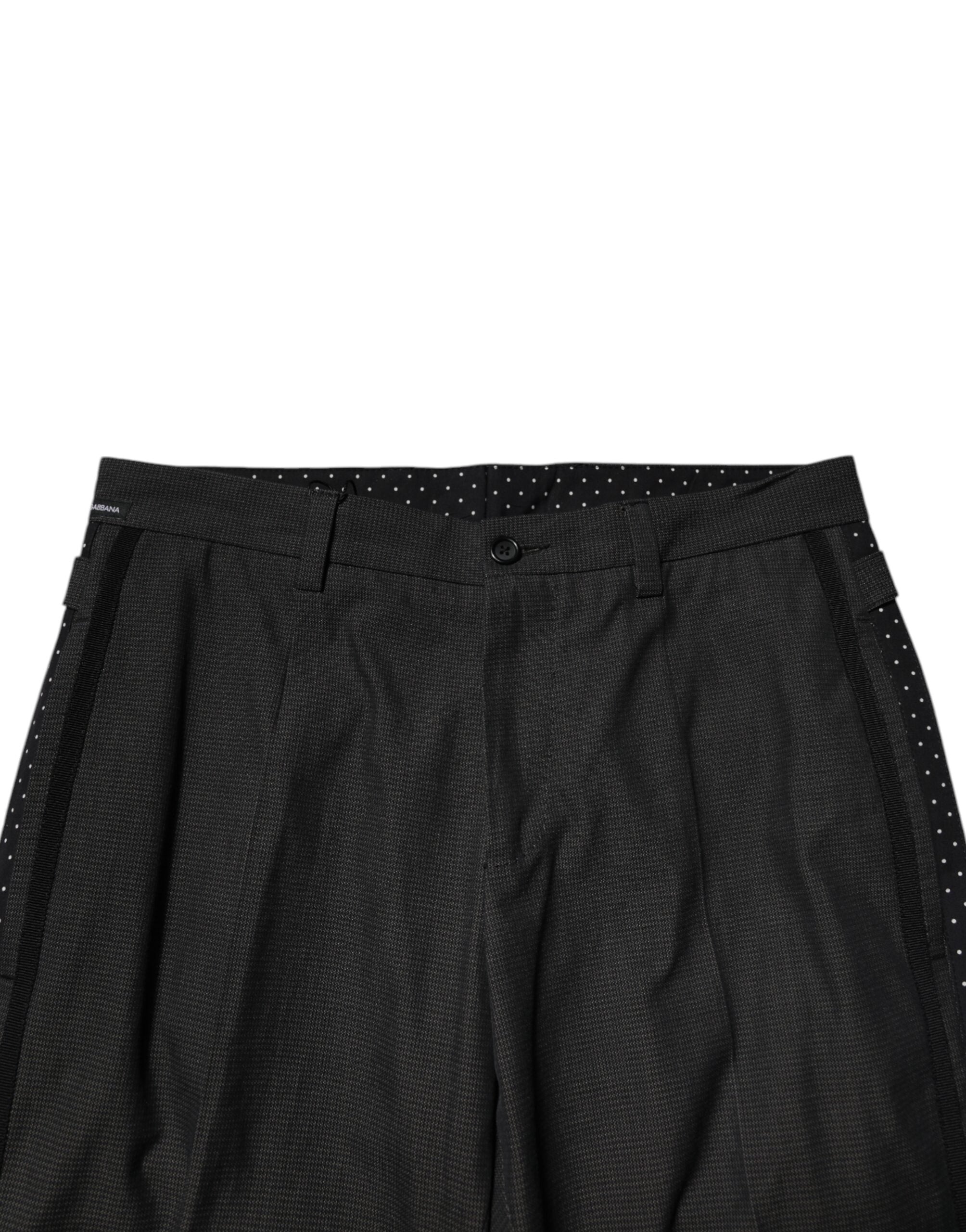 Dolce & Gabbana grey patterned formal trousers in cotton-5