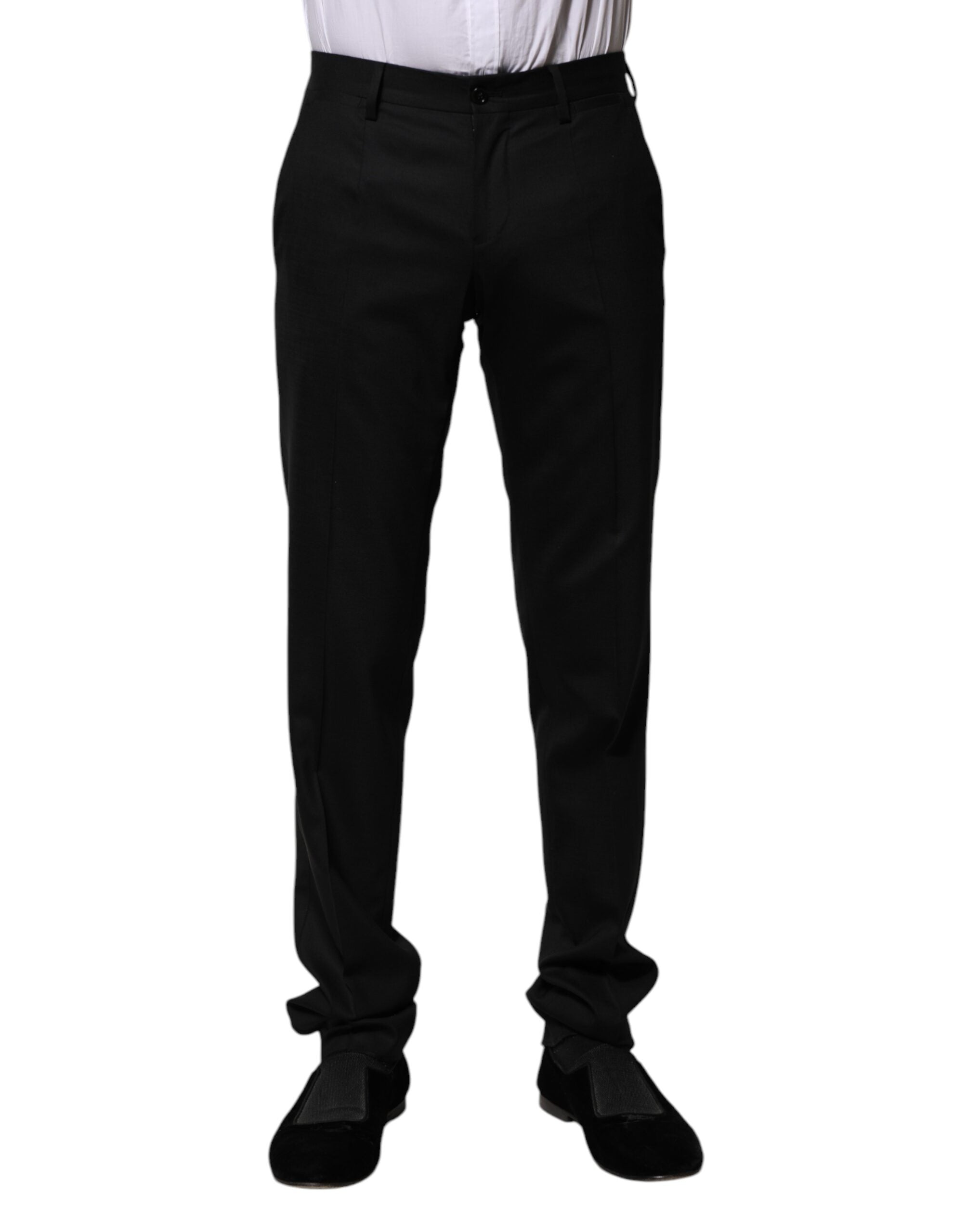 Dolce & Gabbana Schwarze formelle Anzugshose aus Wolle-2
