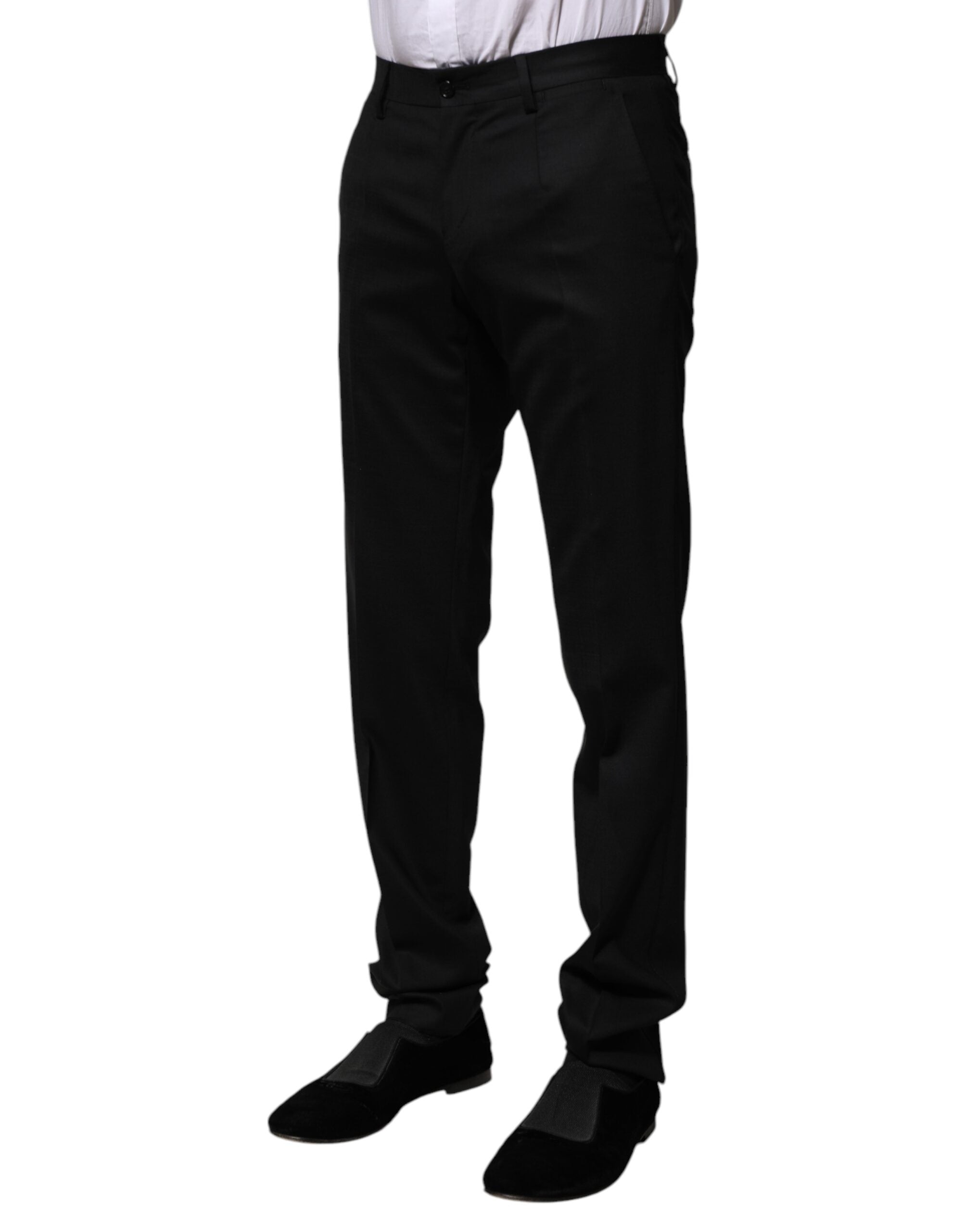 Dolce & Gabbana Schwarze formelle Anzugshose aus Wolle-3