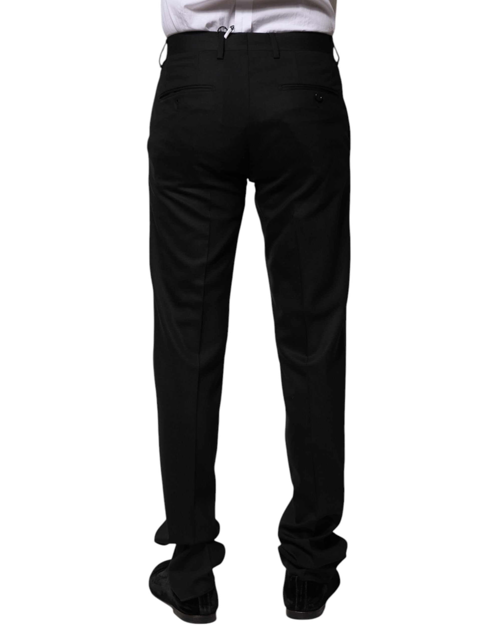 Dolce & Gabbana Schwarze formelle Anzugshose aus Wolle-4