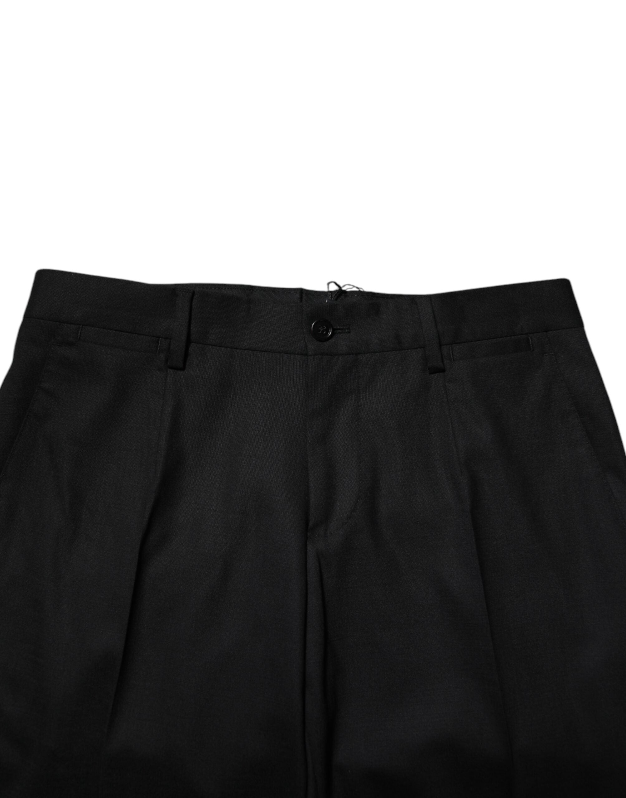 Dolce & Gabbana Schwarze formelle Anzugshose aus Wolle-5