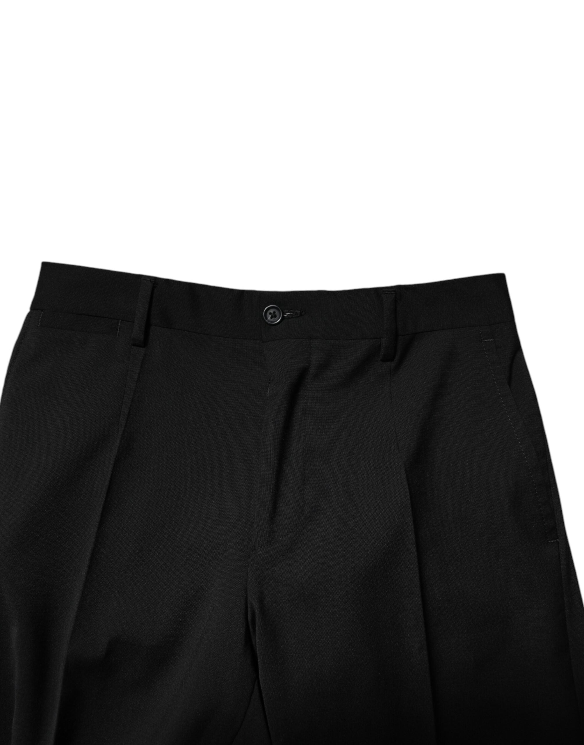 Pantalones formales de lana negra para hombre de Dolce & Gabbana-5