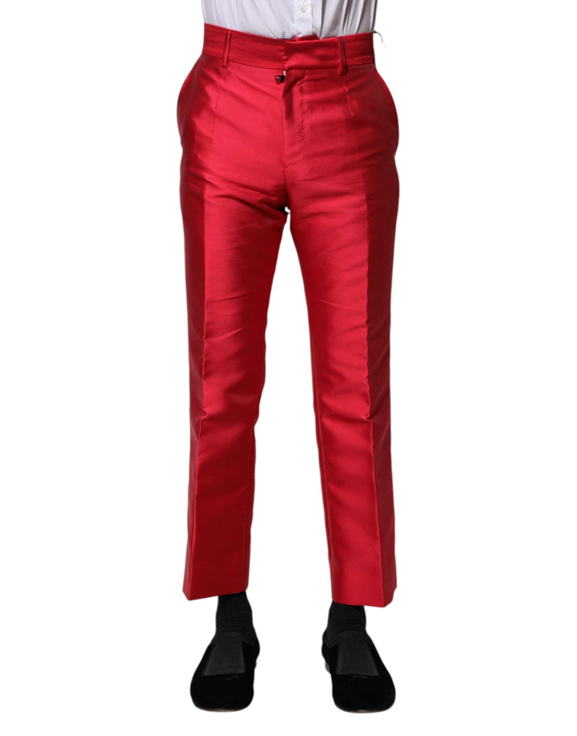 Dolce & Gabbana Rote Polyester-Kurzhose-1