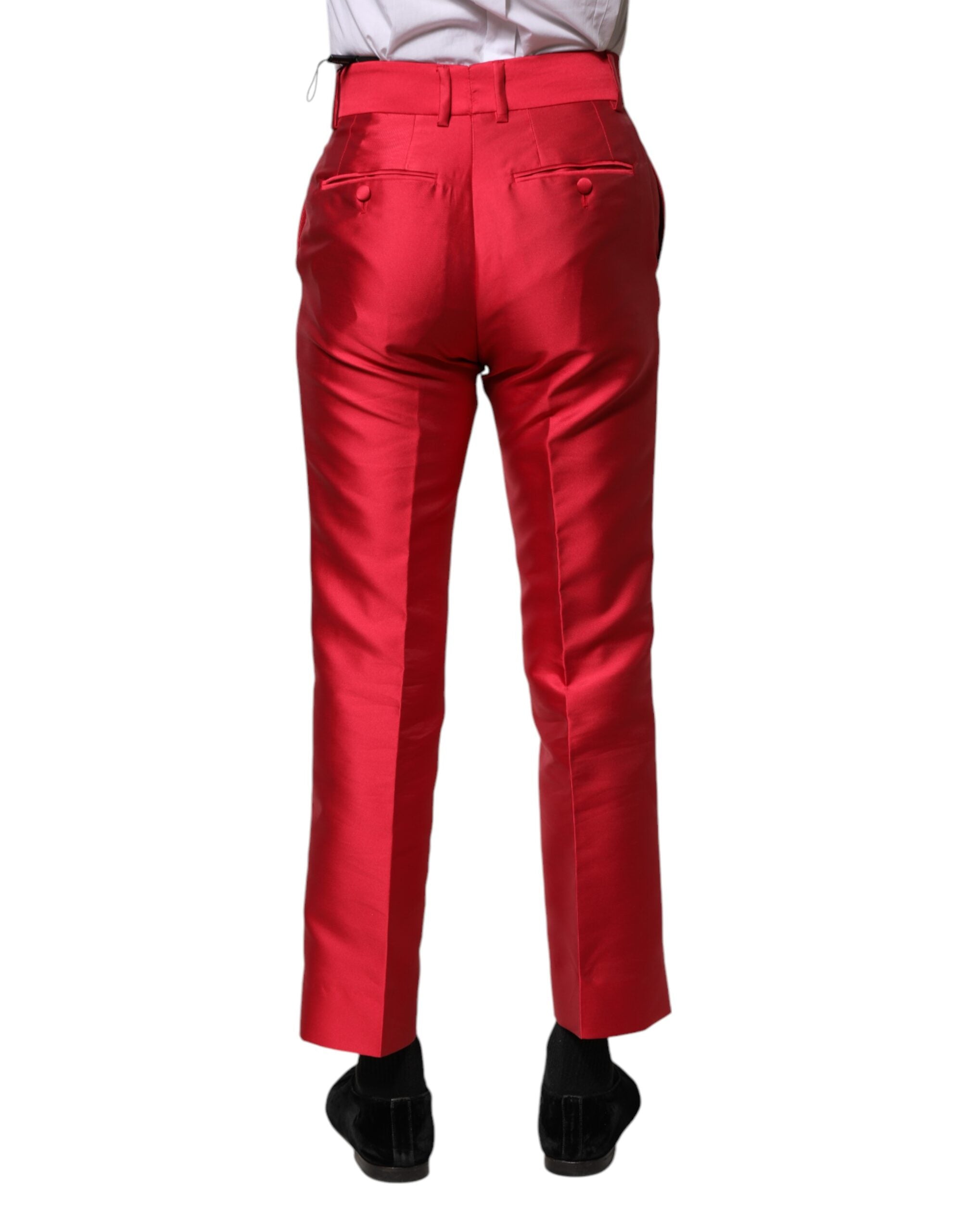 Dolce & Gabbana Rote Polyester-Kurzhose-4