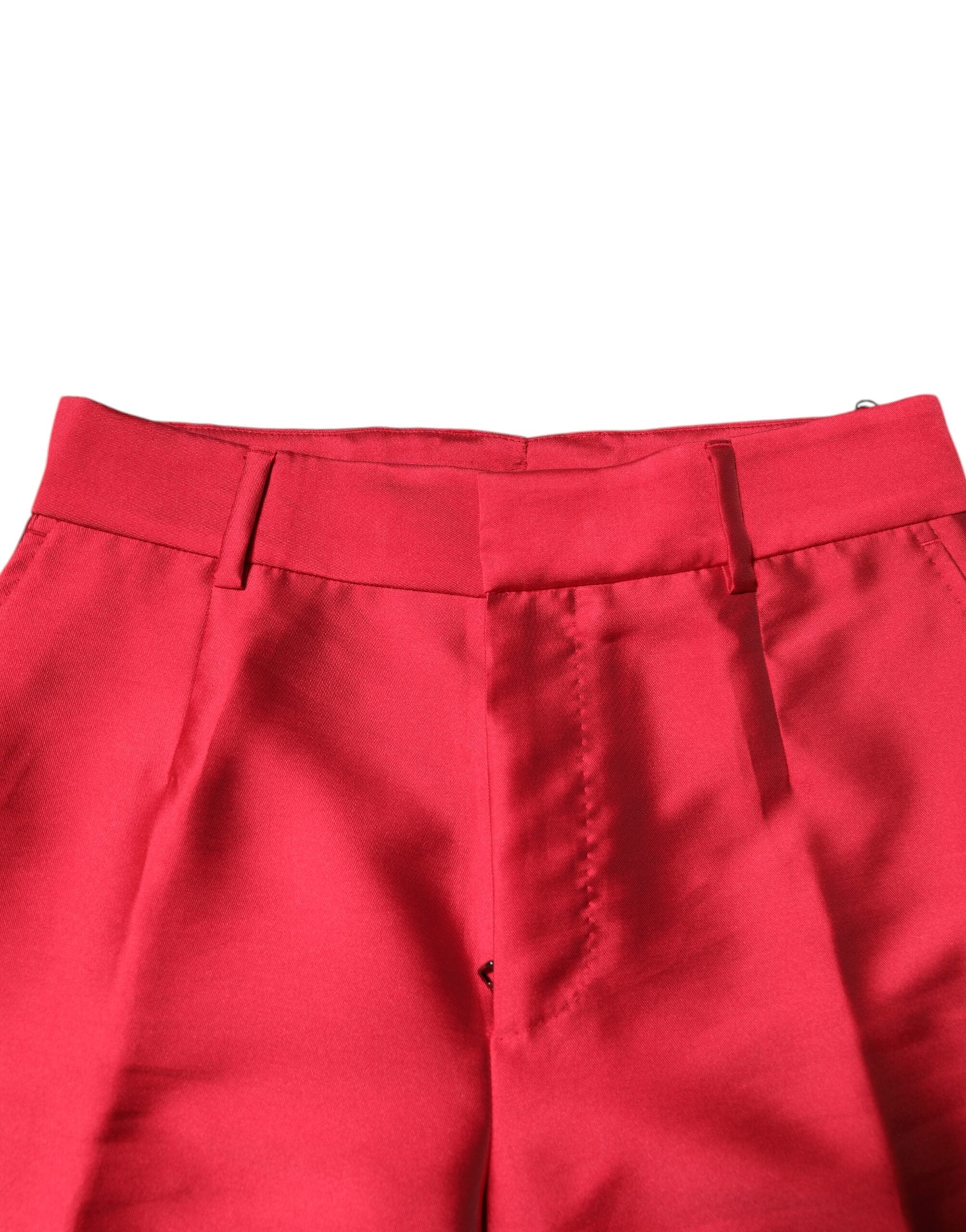 Dolce & Gabbana Rote Polyester-Kurzhose-5