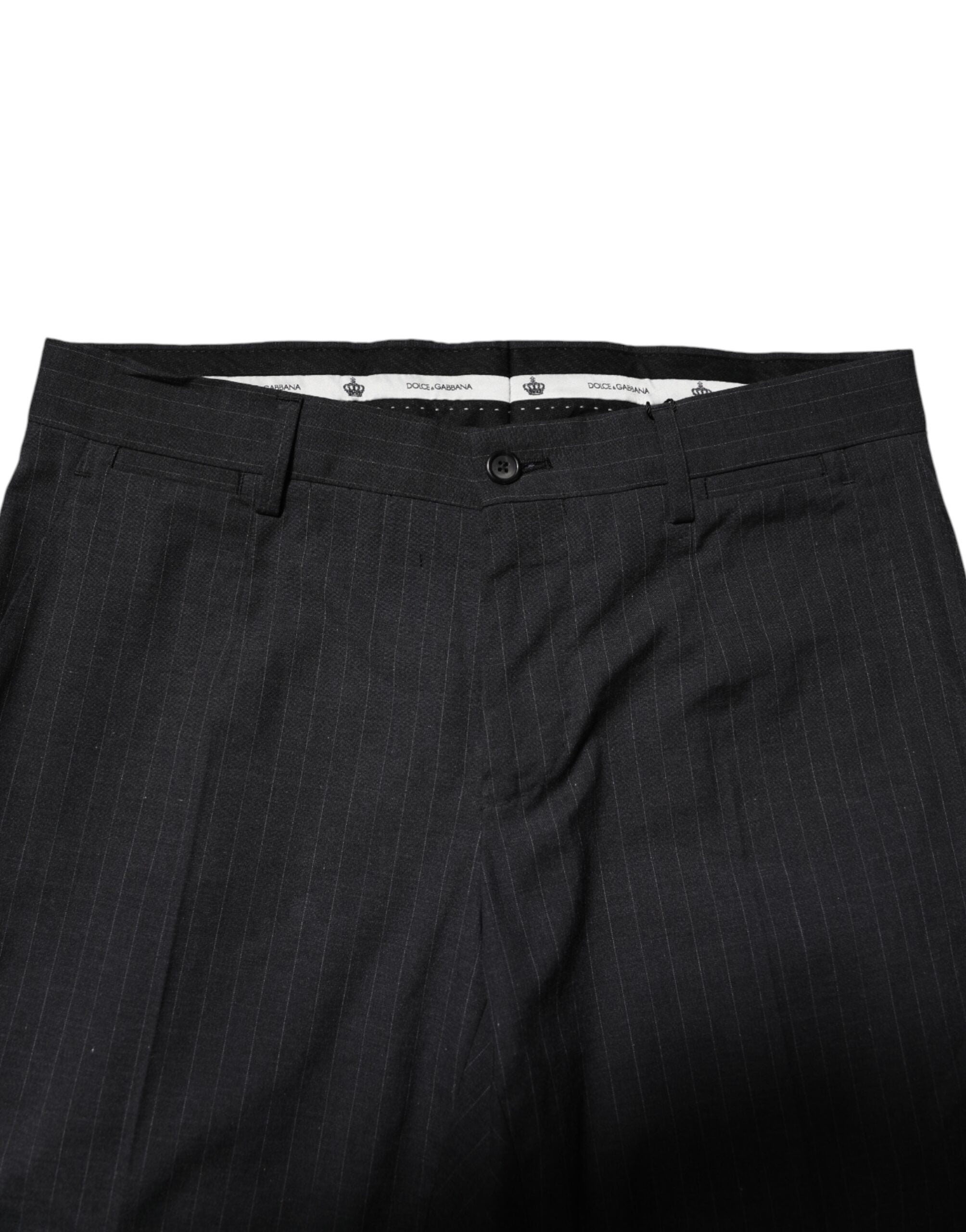 Dolce & Gabbana grey striped formal trousers in cotton-5