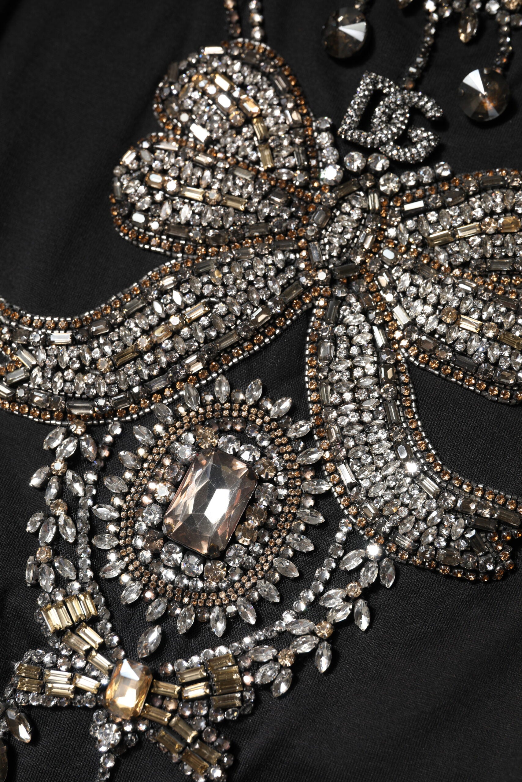 Dolce & Gabbana Schwarzes strassbesetztes Baumwoll-Tank-Top-7