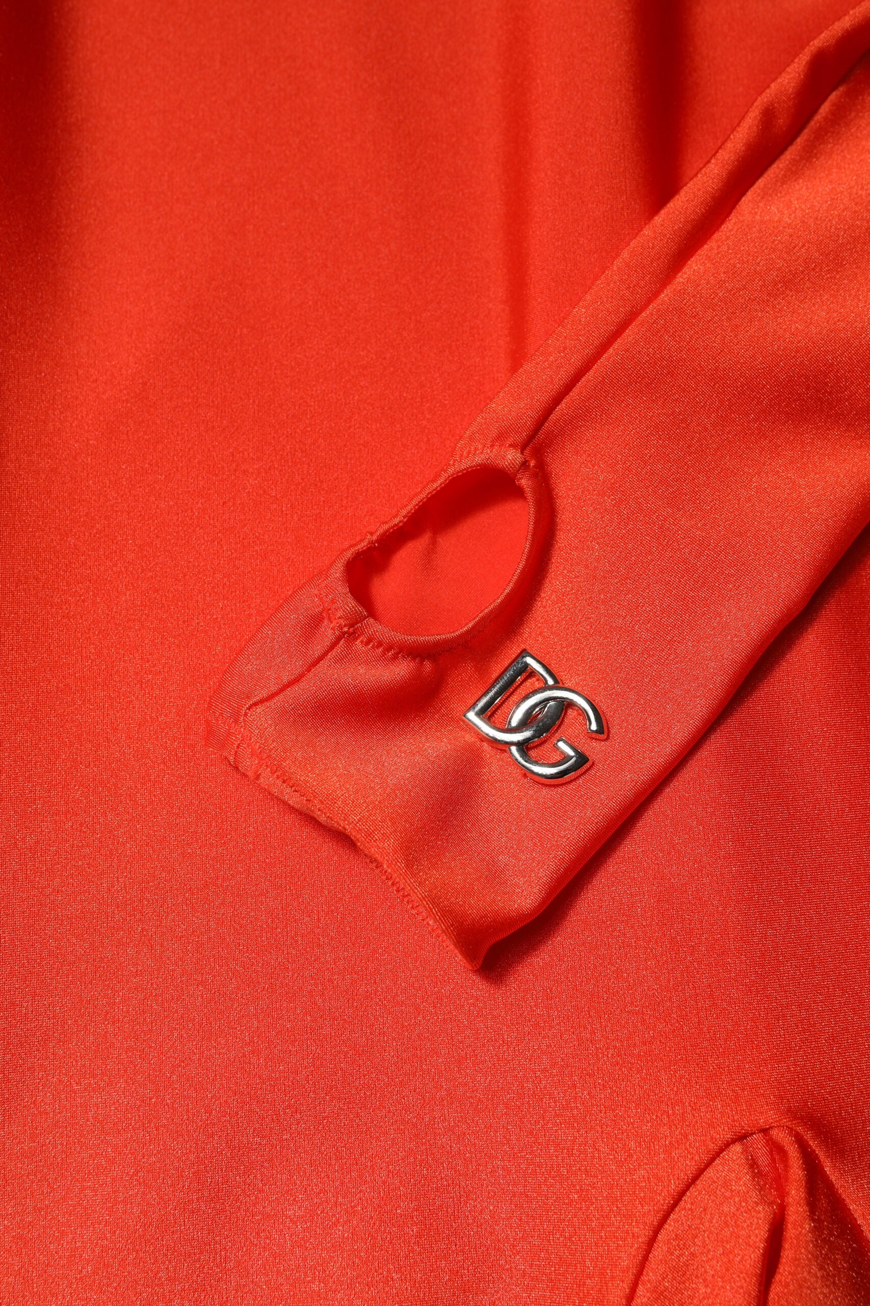 Dolce & Gabbana Red Nylon Turtleneck Bodysuit Jumpsuit Dress-8