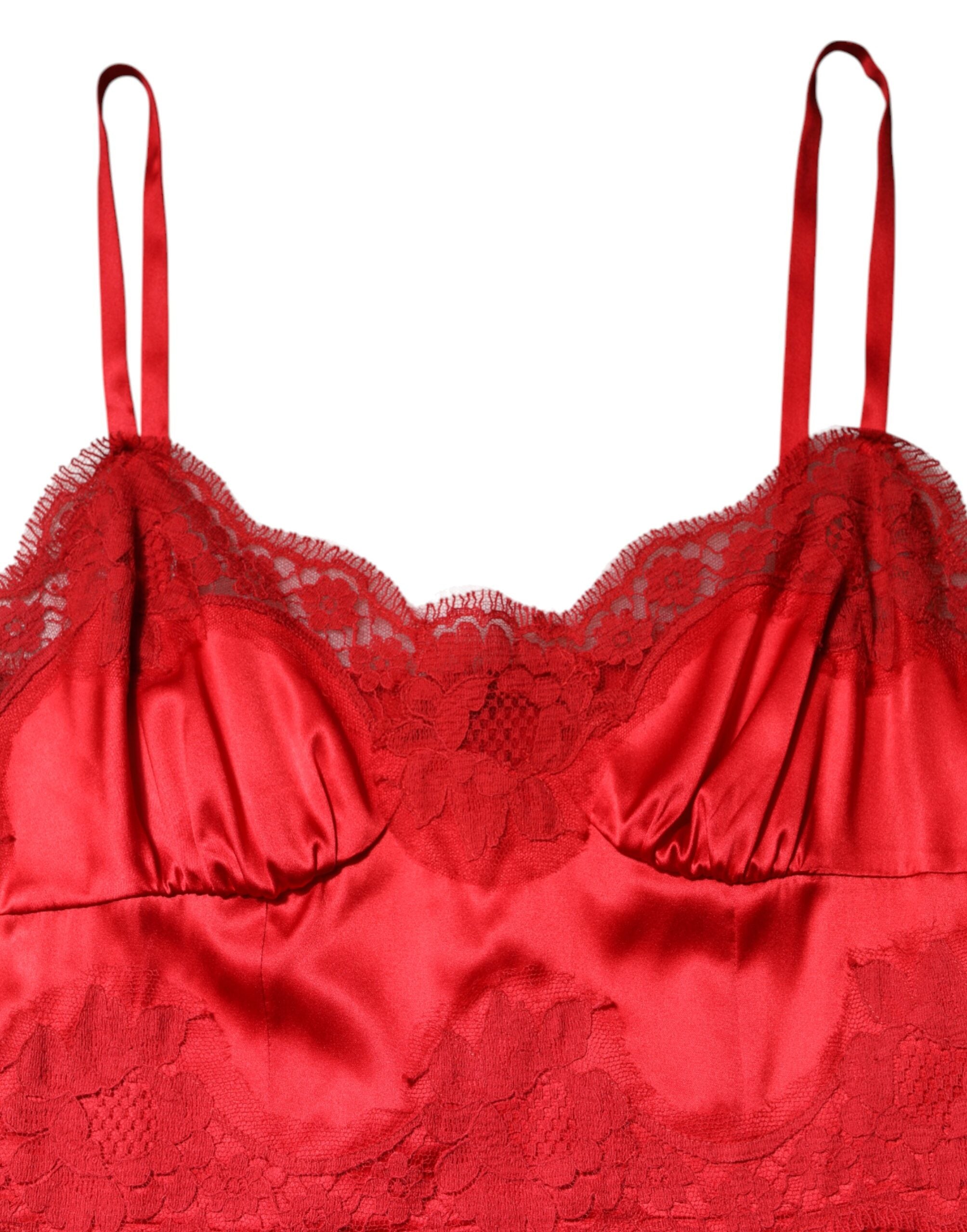 Dolce & Gabbana Red sleeveless long maxi dress in silk-7