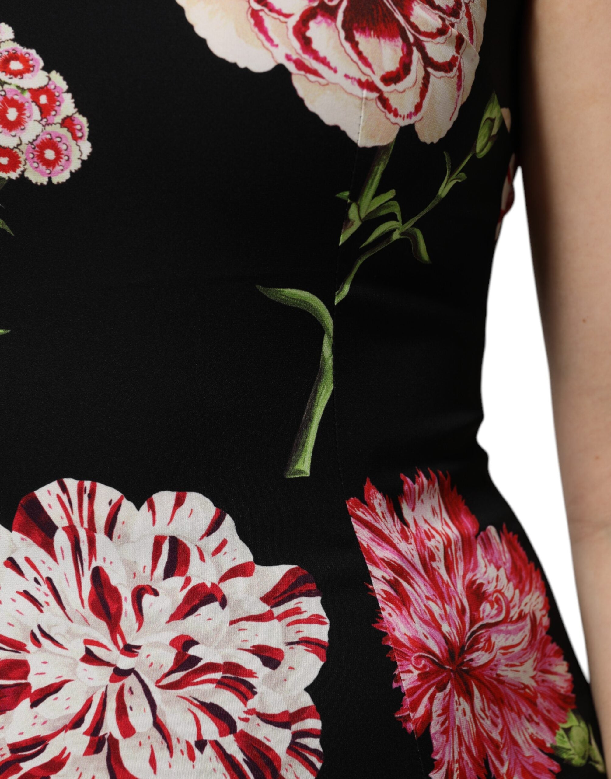 Dolce & Gabbana Black sleeveless tank top with floral print-6