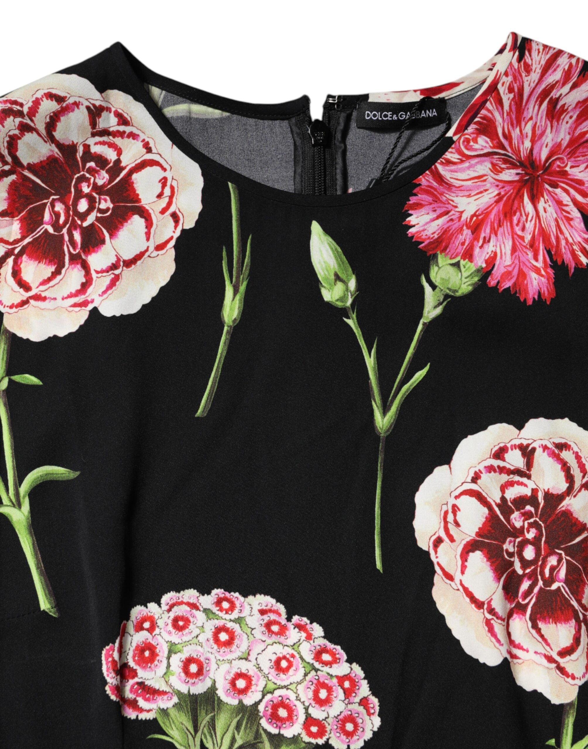 Dolce & Gabbana Black sleeveless tank top with floral print-8