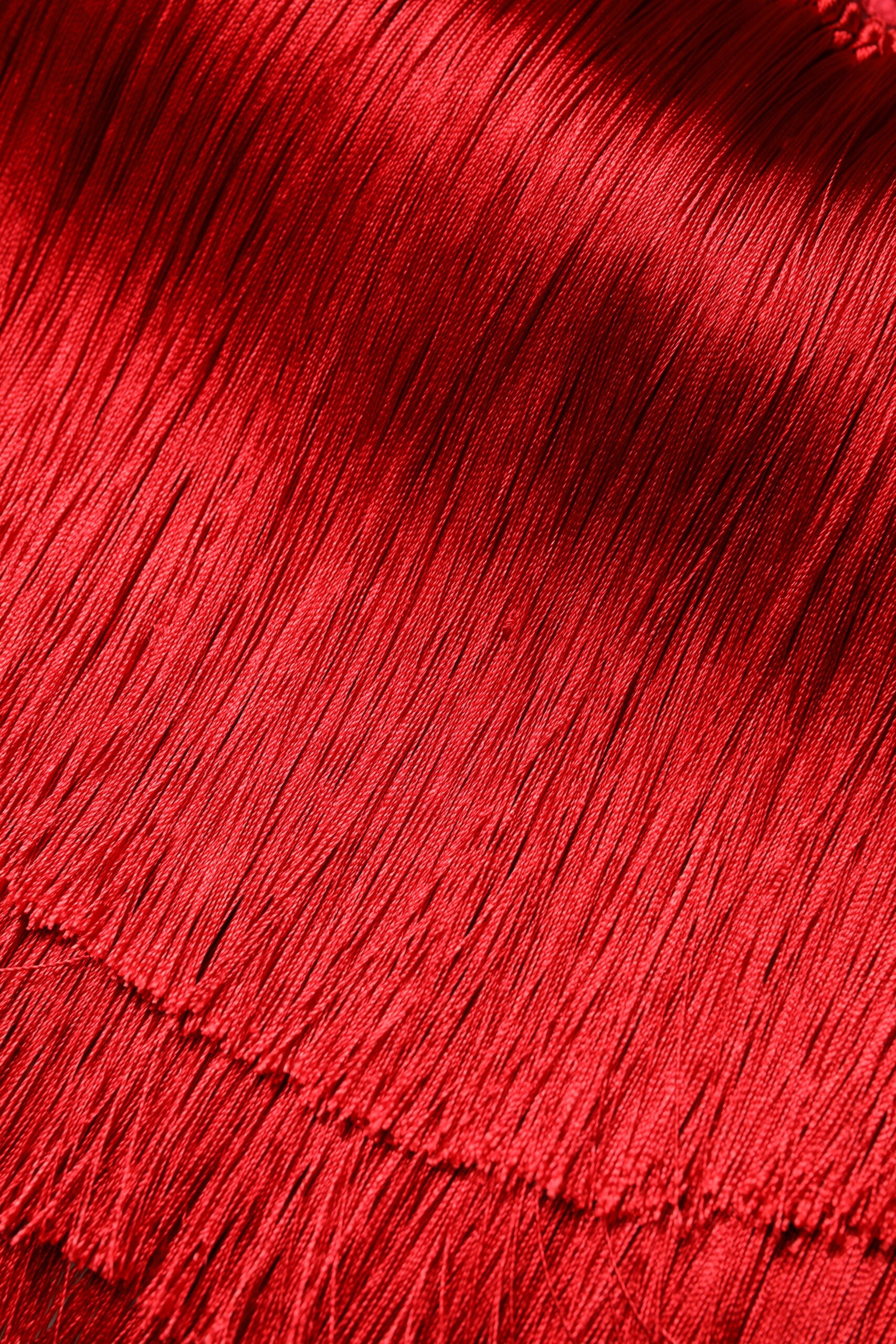 Top corto de seda con flecos y sin tirantes rojo de Dolce & Gabbana-8