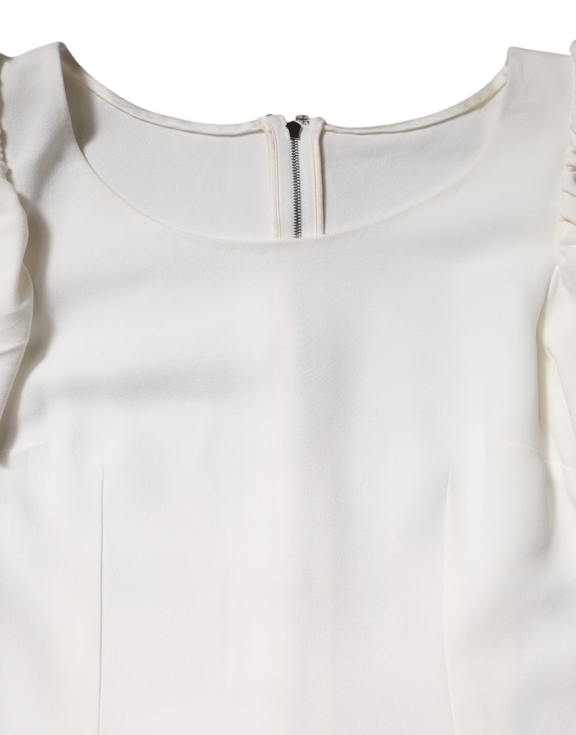 Dolce & Gabbana White Viscose Round Neck Short Sleeve Top-7