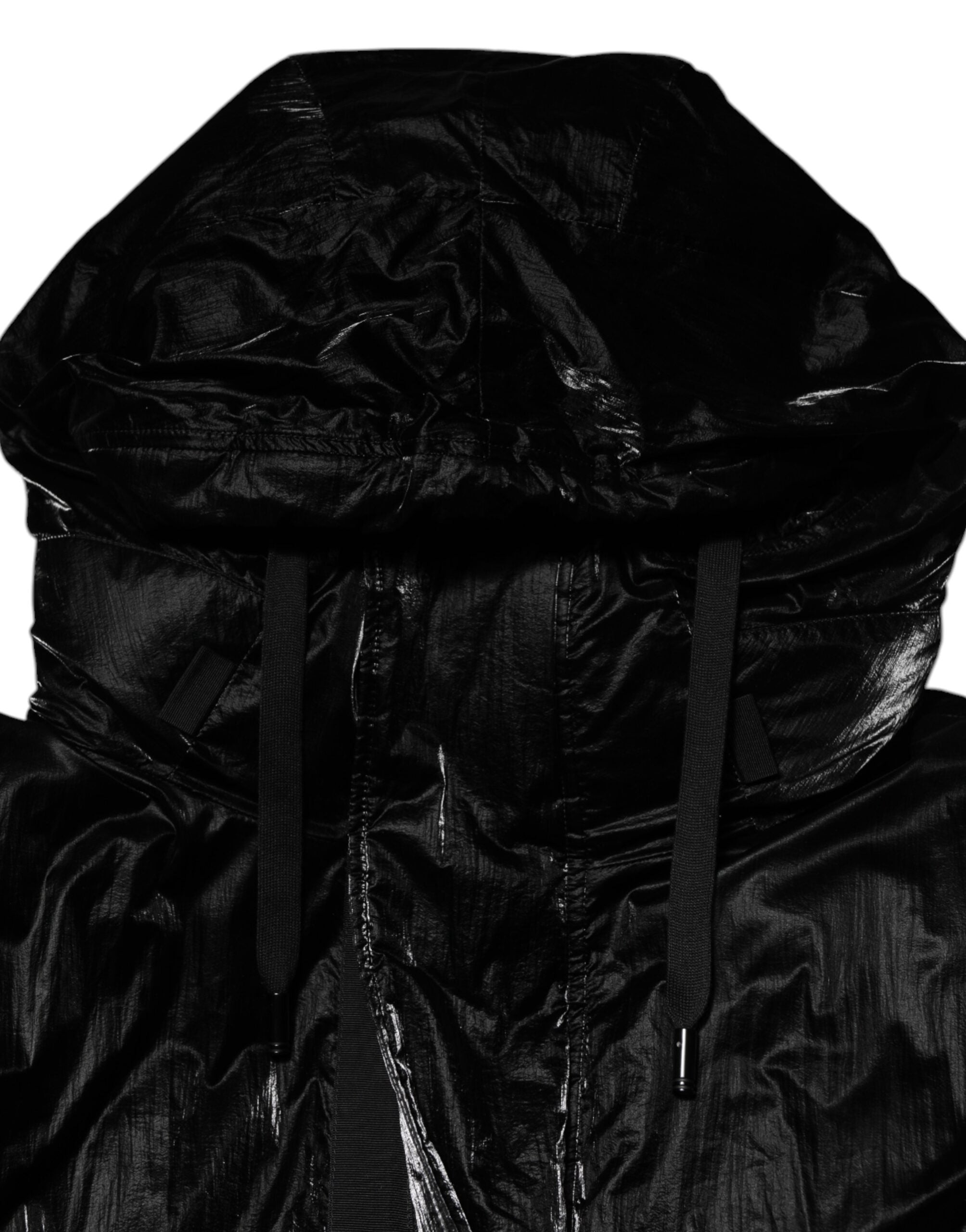 Dolce & Gabbana black logo quilted jacket with hood and zipper-6