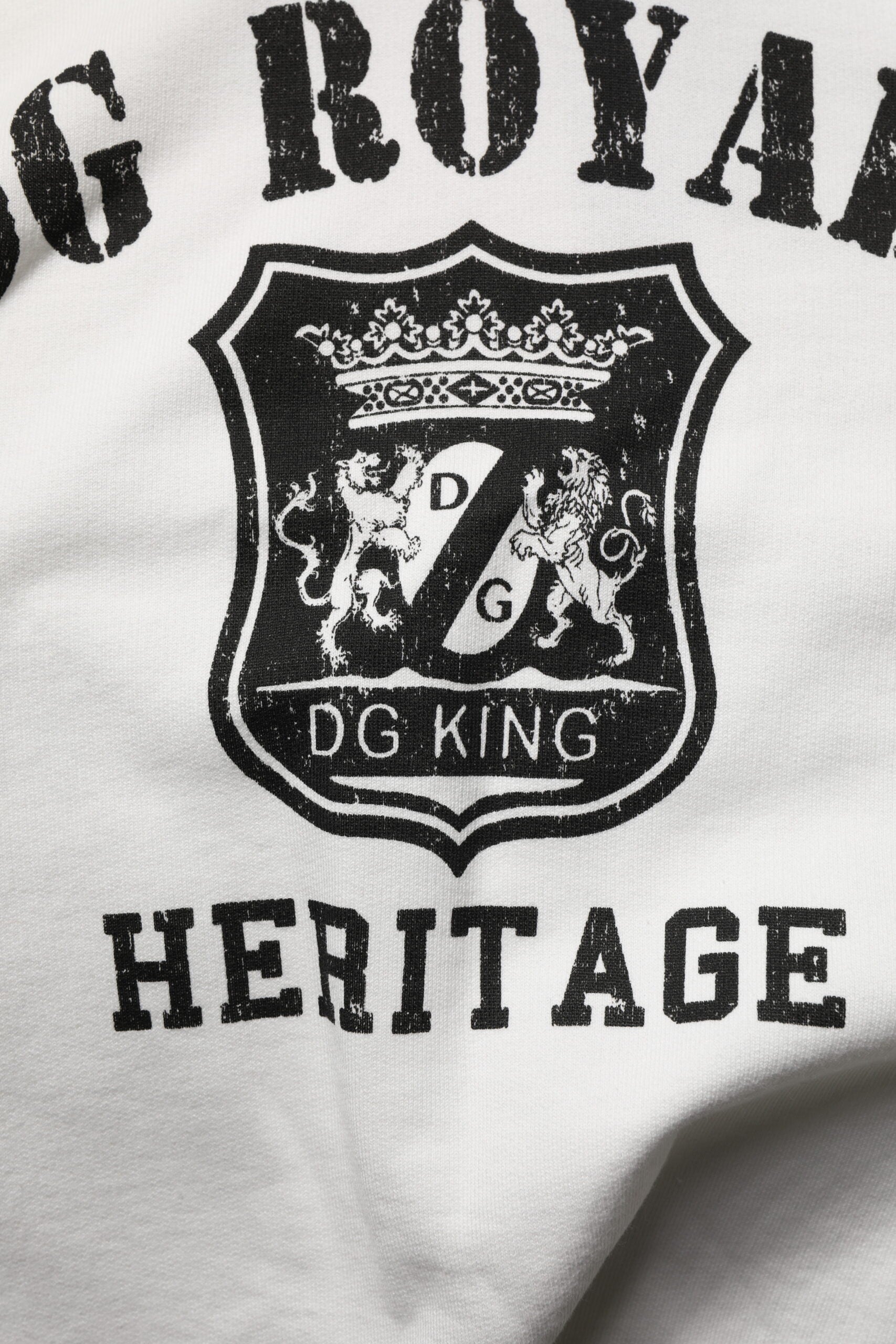 Sudadera con capucha de algodón blanco Dolce & Gabbana con estampado DG Royal-8