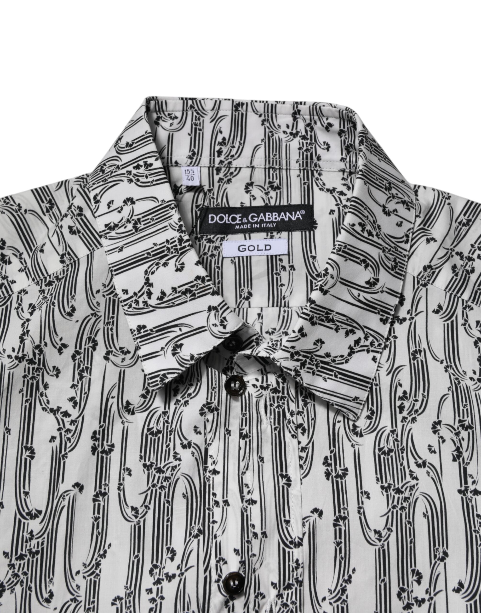 Dolce & Gabbana white shirt with floral print and casual long sleeves-5