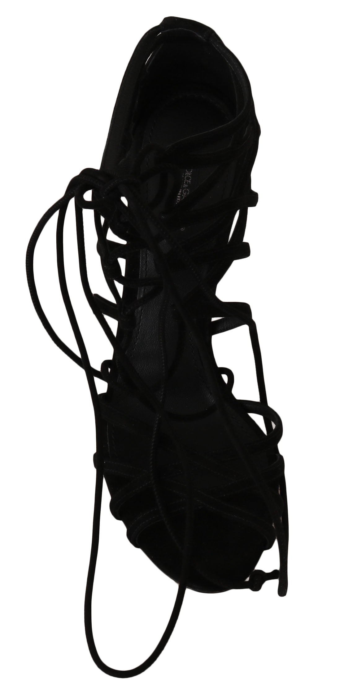 Dolce & Gabbana Schwarze Wildleder Riemen Stilettos Sandalen-7