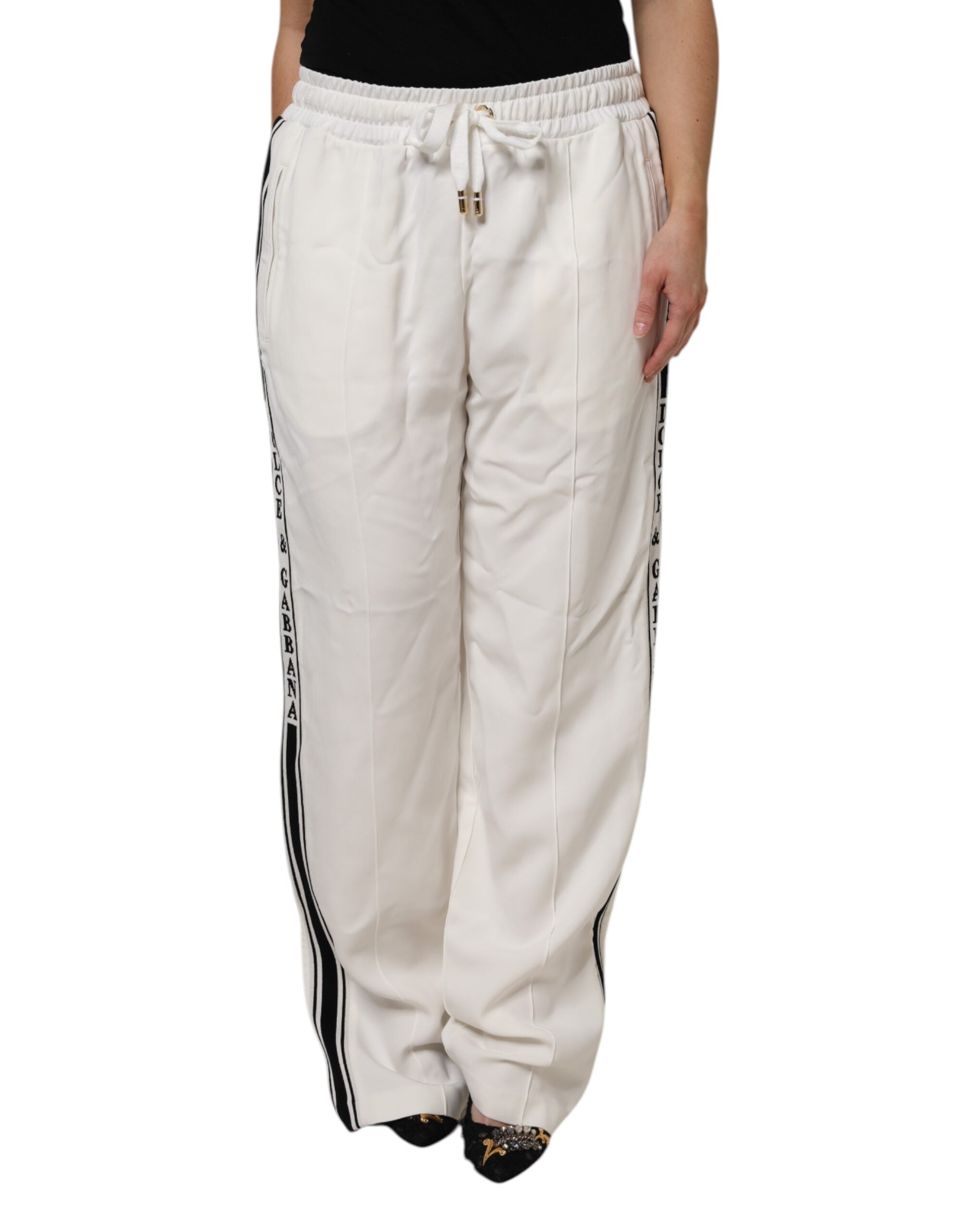 Dolce & Gabbana White Jogger Sweatpants Trousers-1