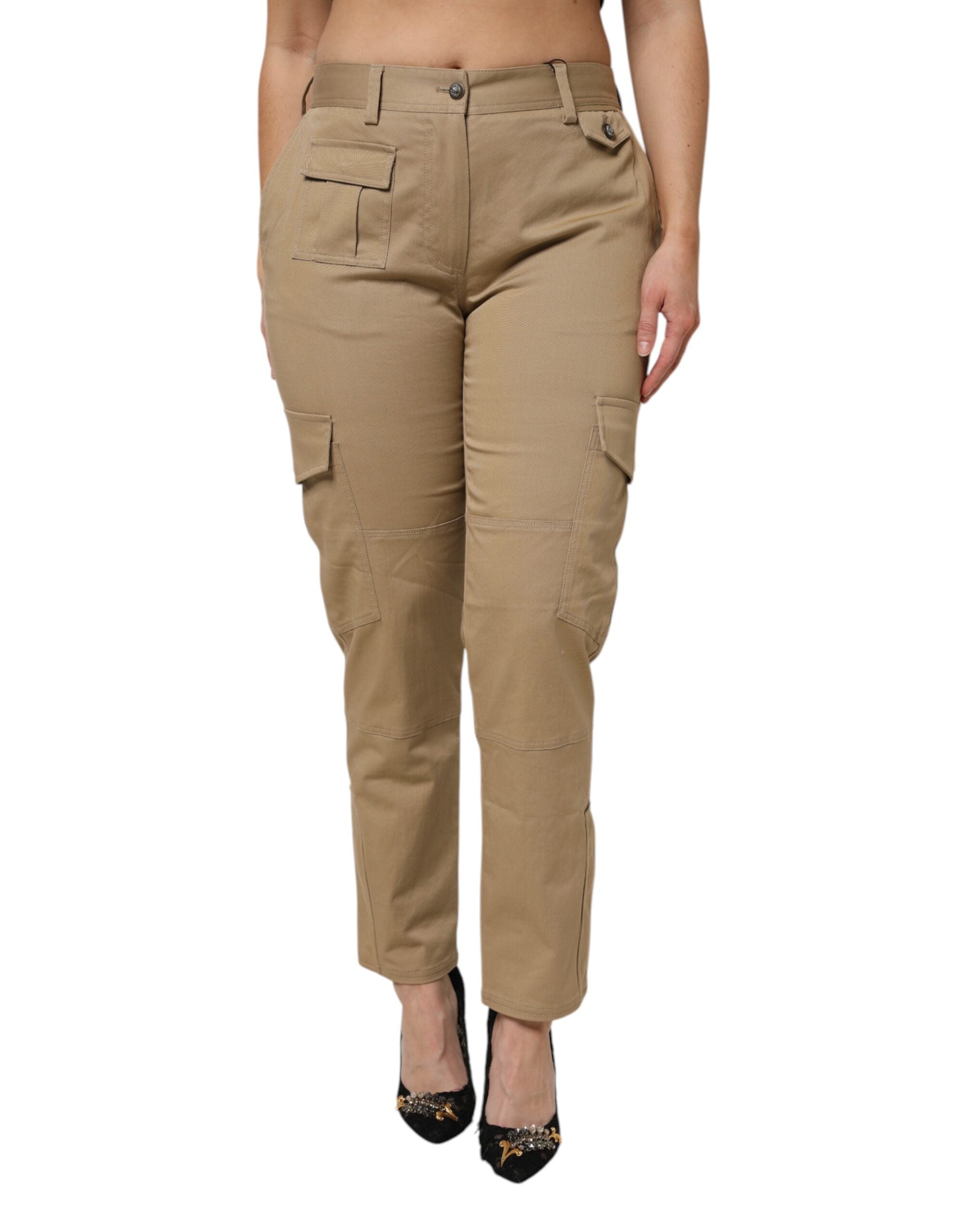 Dolce & Gabbana Brown Cotton Cargo Tapered Trousers-1