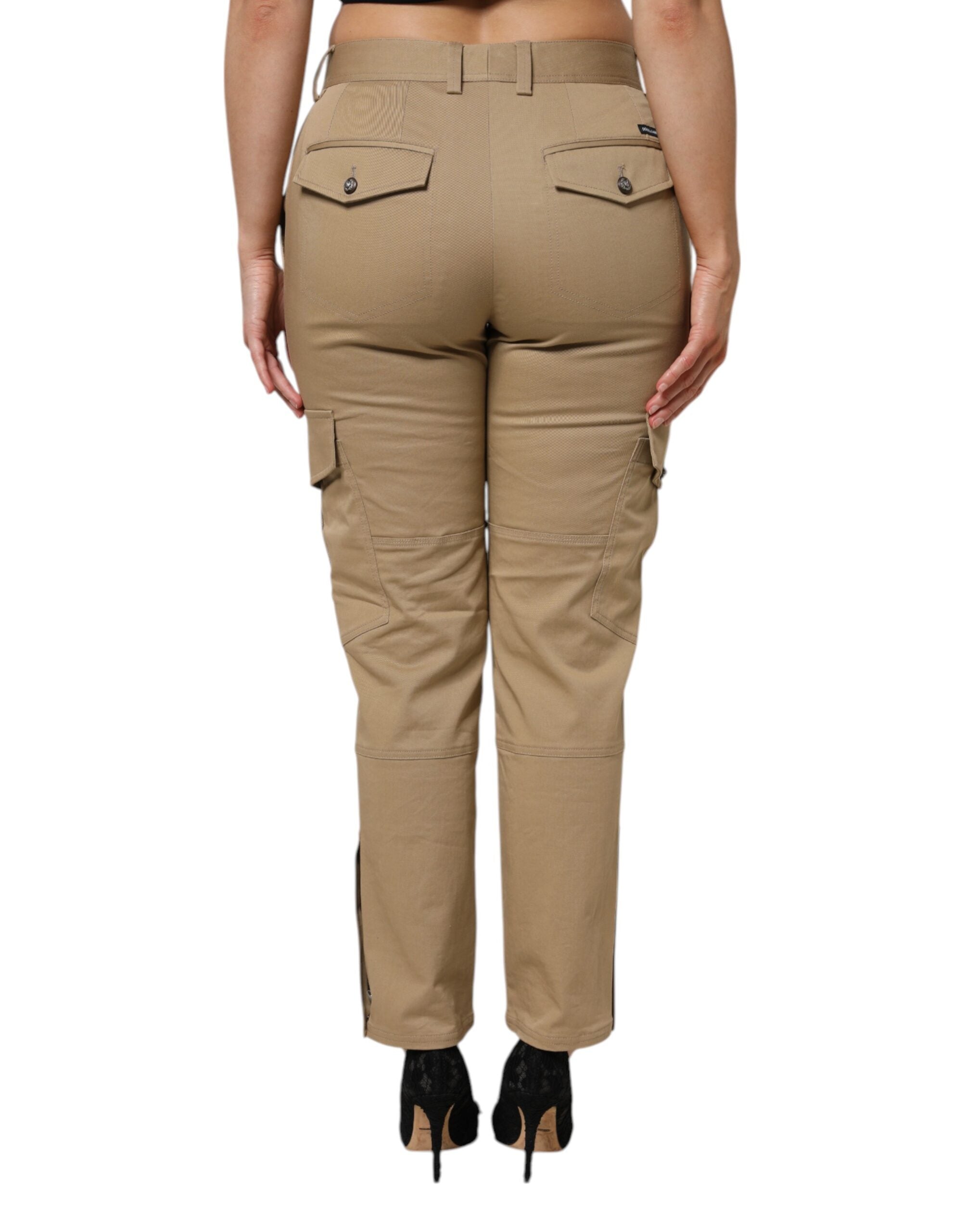 Dolce & Gabbana Brown Cotton Cargo Tapered Trousers-4