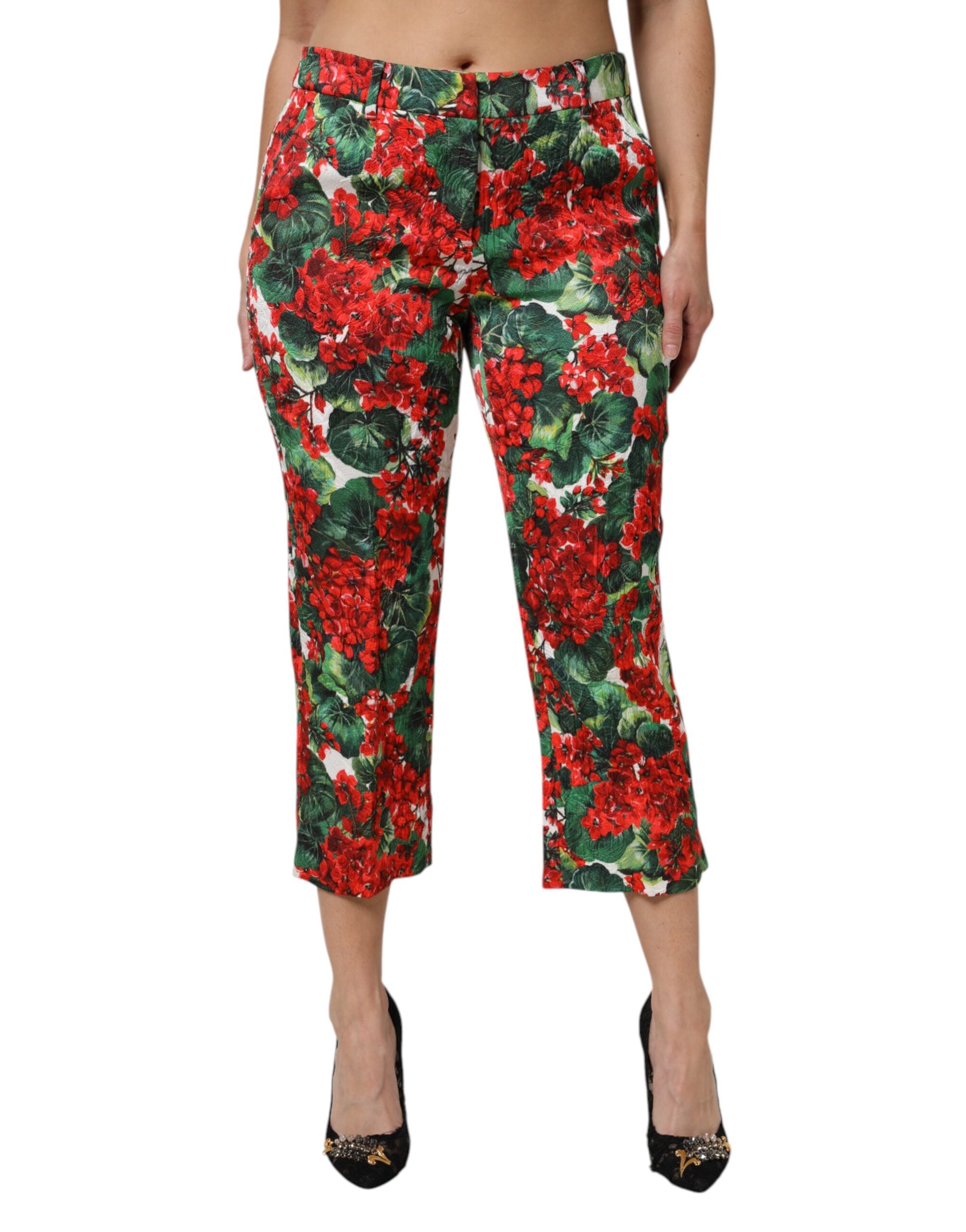 Dolce & Gabbana cropped trousers with multicolored floral print-2