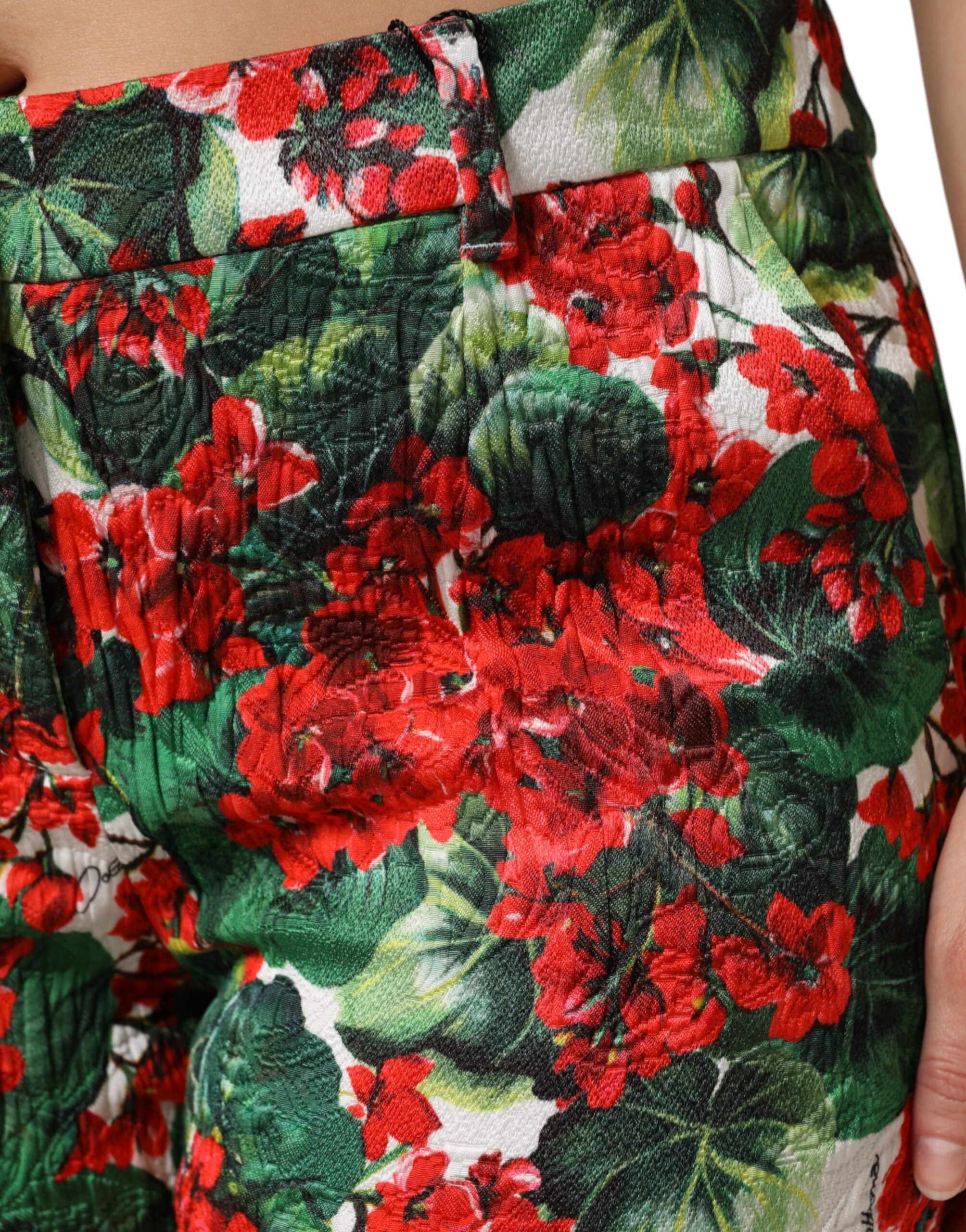 Dolce & Gabbana cropped trousers with multicolored floral print-5