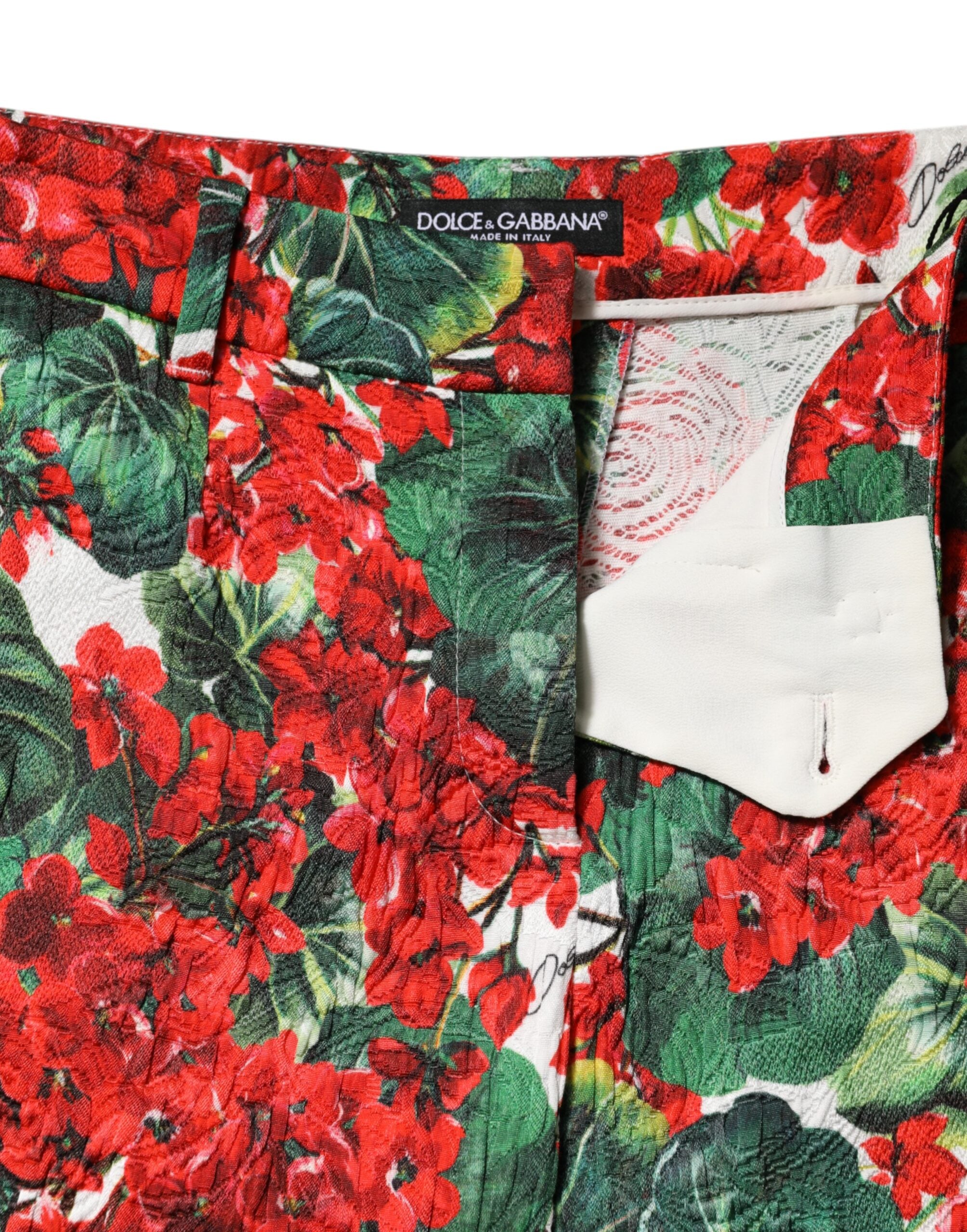 Dolce & Gabbana cropped trousers with multicolored floral print-6