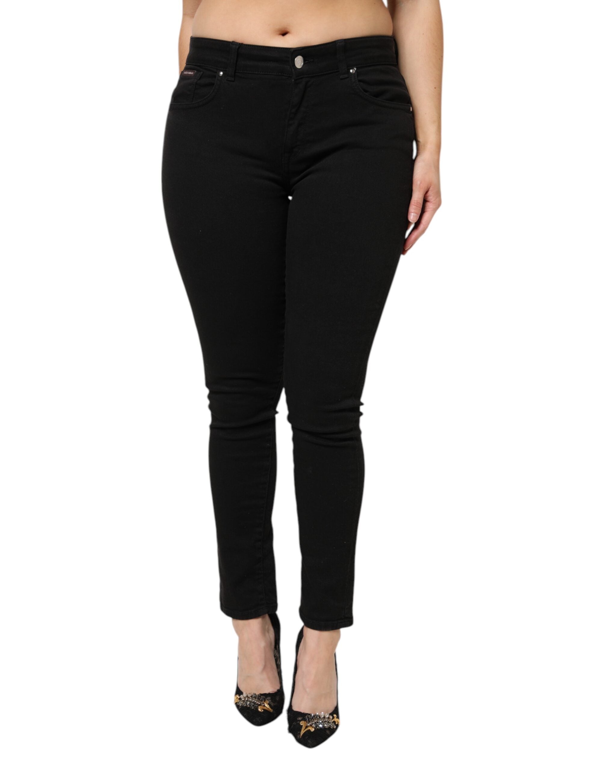 Dolce & Gabbana Schwarze Denim-Jeans mit mittlerer Taille aus Baumwolle-2