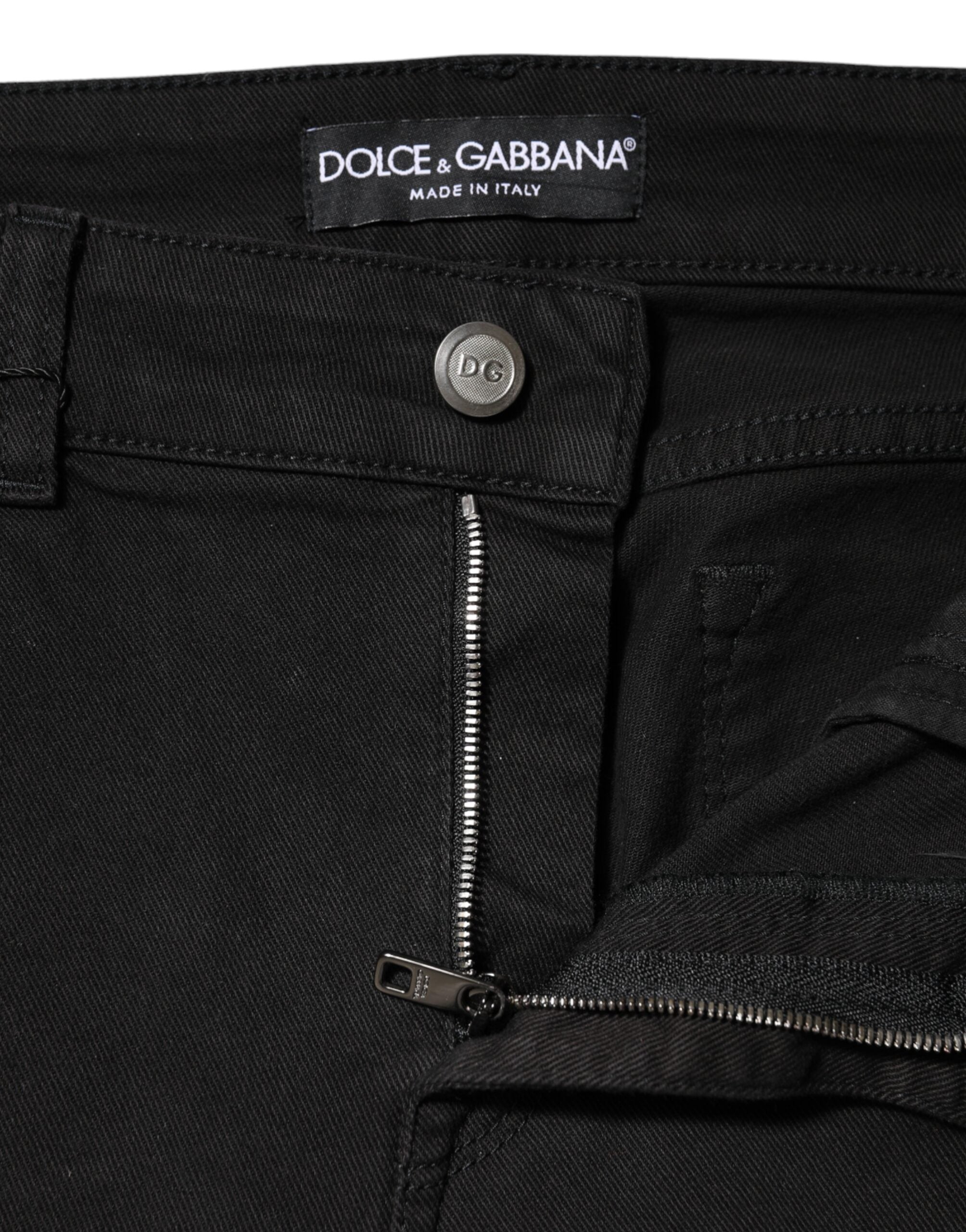 Dolce & Gabbana Schwarze Denim-Jeans mit mittlerer Taille aus Baumwolle-5
